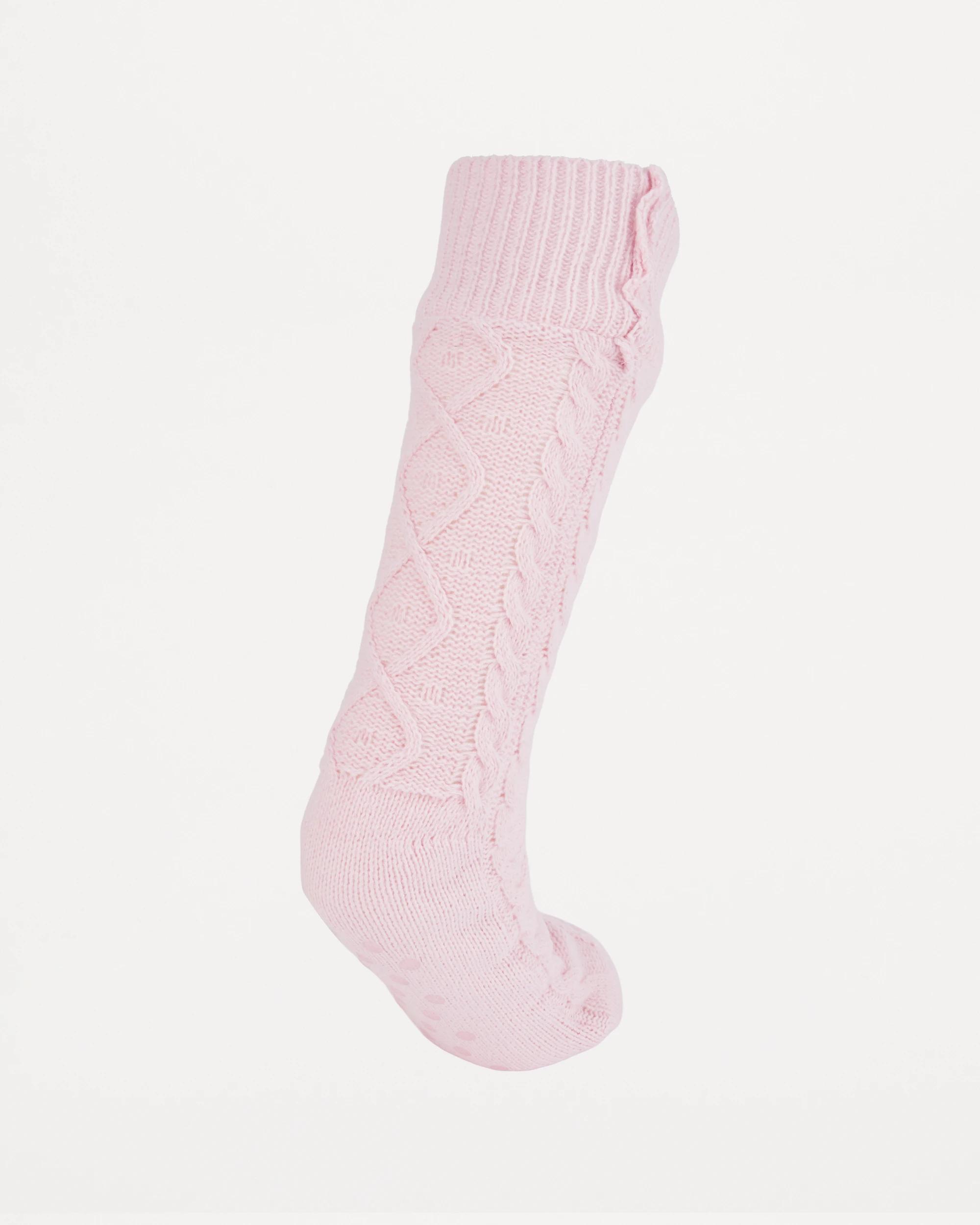 2 Cable Lounge Socks Bllet Pink, 2 of 3