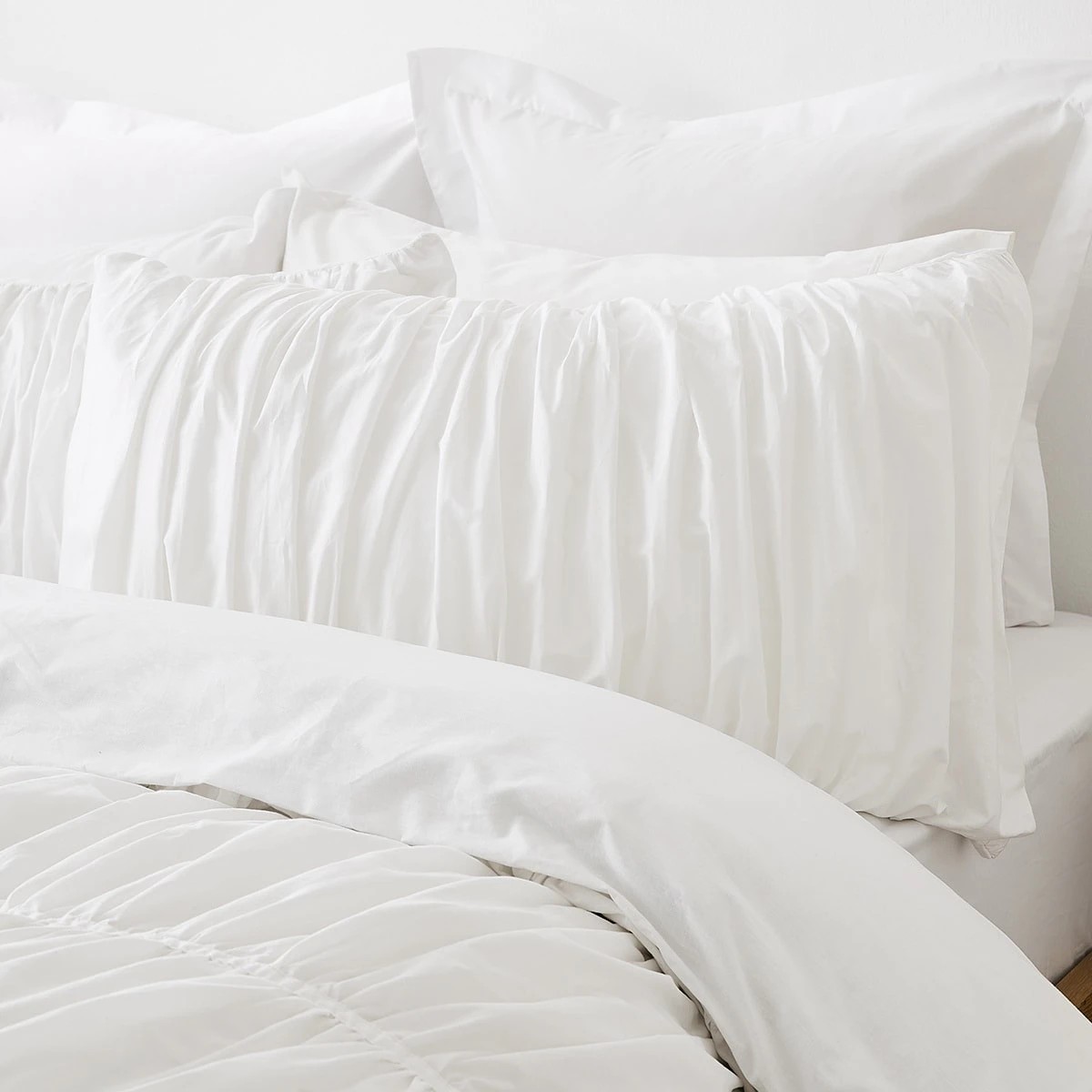 2 Arlo Cotton Quilt Cover Set - King Bed, White, 2 of 6