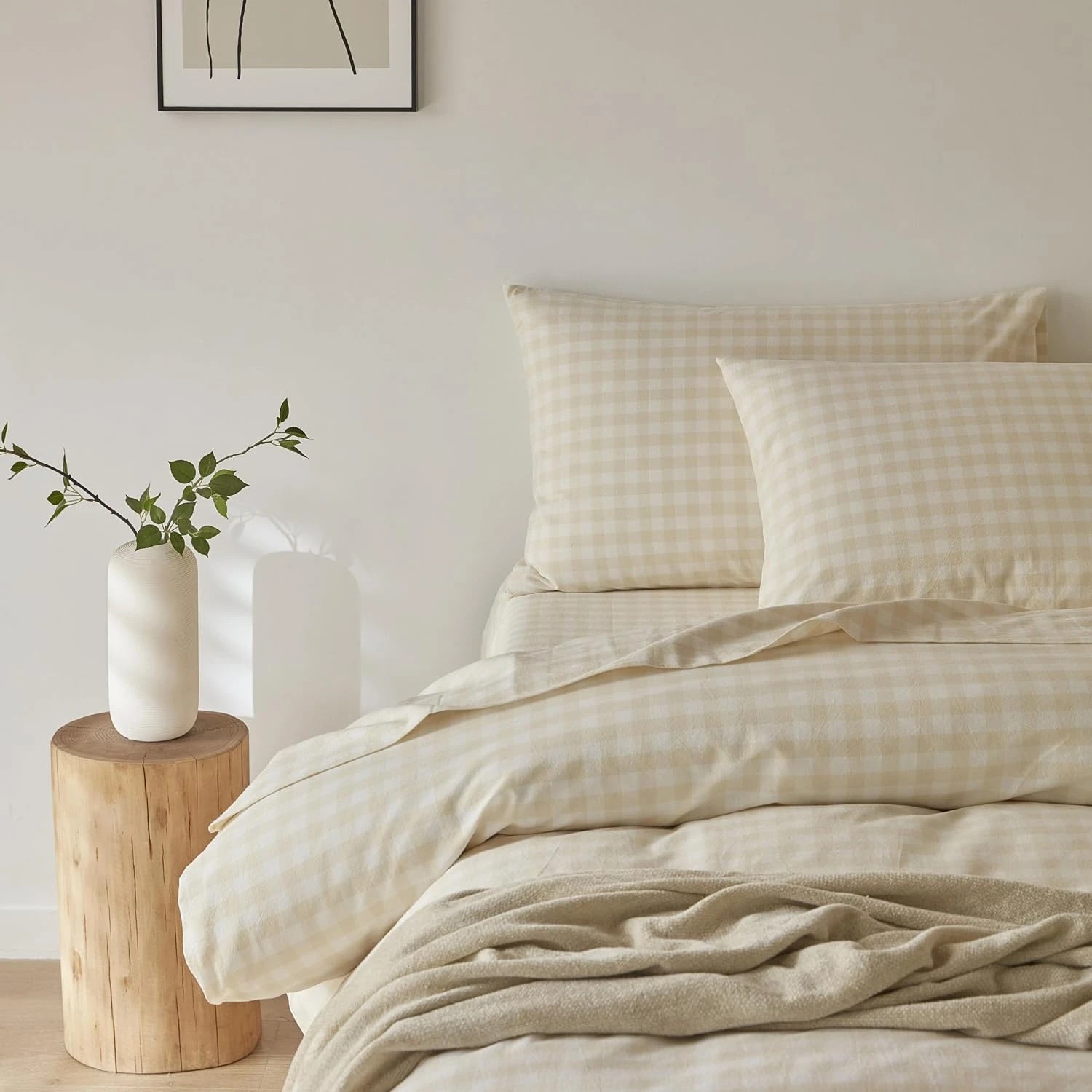 2 Gioia Casa Yarn-Dyed Vintage Washed Cotton Quilt Cover Set - Double Bed - Oatmeal, 2 of 7