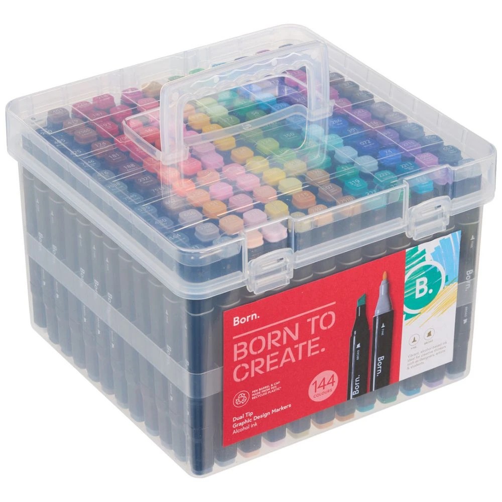 1 Born Dual-Tip Art Markers Assorted 144 Pack, 1 of 7