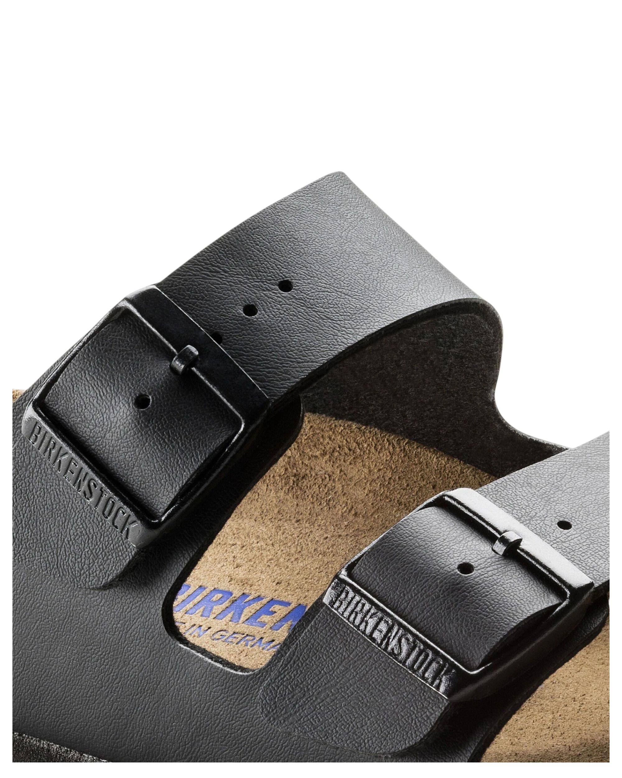 4 Birkenstock Womens Arizona SFB Birko Flor Narrow Slip On Sandals BLACK, 4 of 9