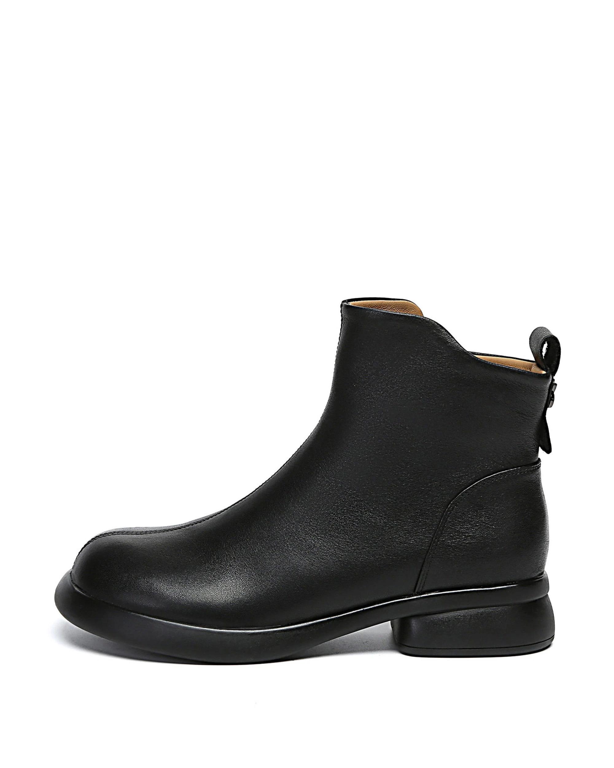 4 Everau Women Chapple Leather Boots BLACK, 4 of 5