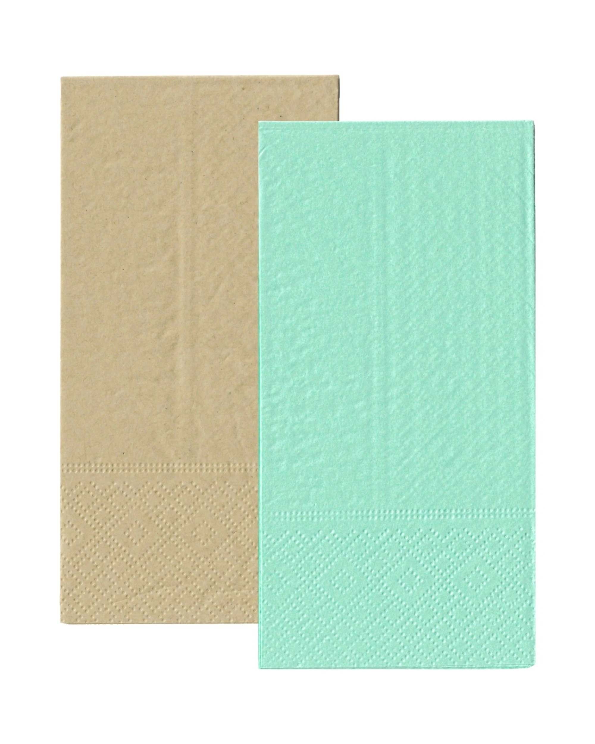 1 Alpen Mint and Eco Brown Napkins Serviettes 1 8 GT Fold Pack of 20 - Green, 1 of 2