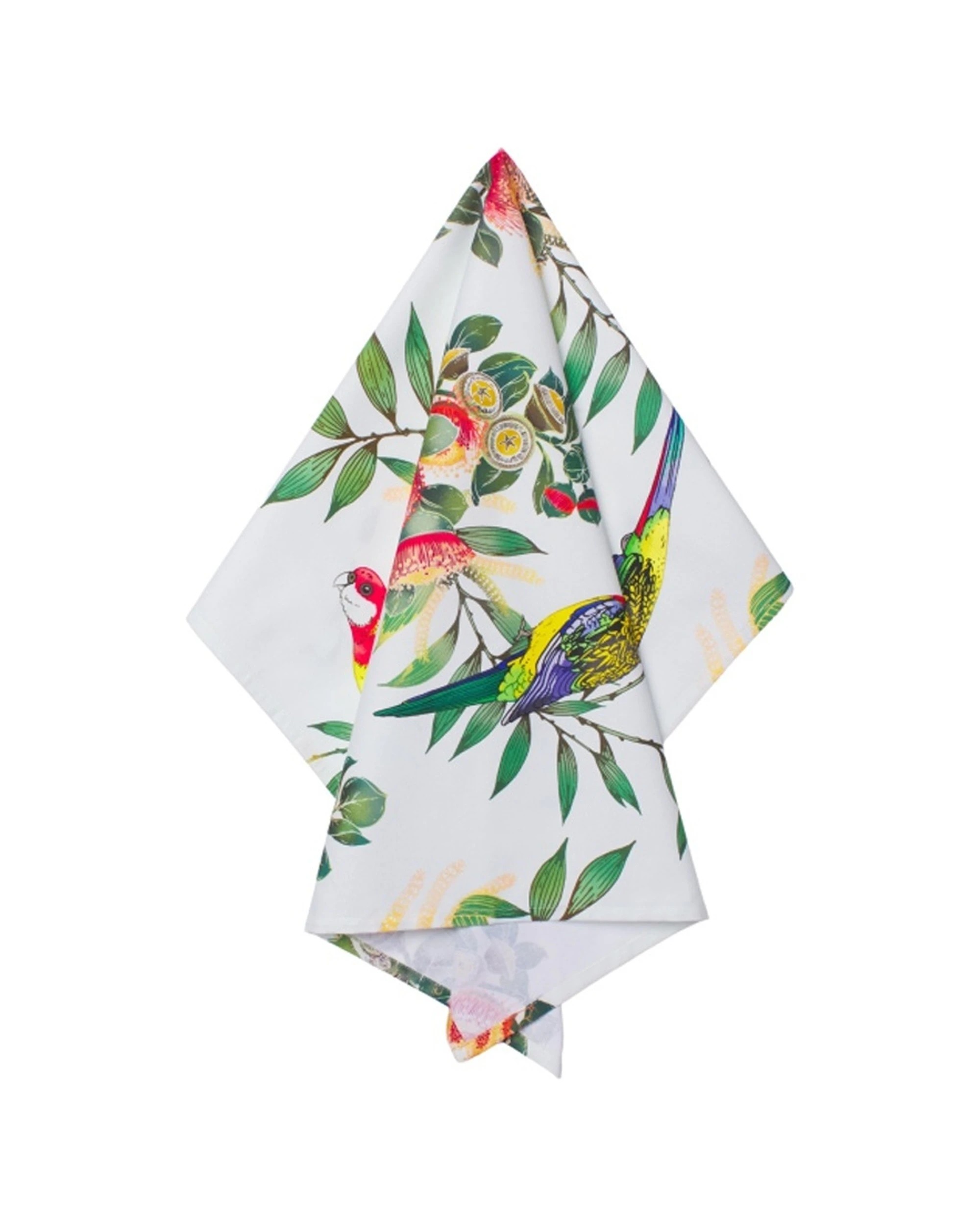 3 Maxwell & Williams 2x Eloise Short Native Grace Cotton Tea Towel Set 50x70cm Eastern Rosella - Multi, 3 of 3