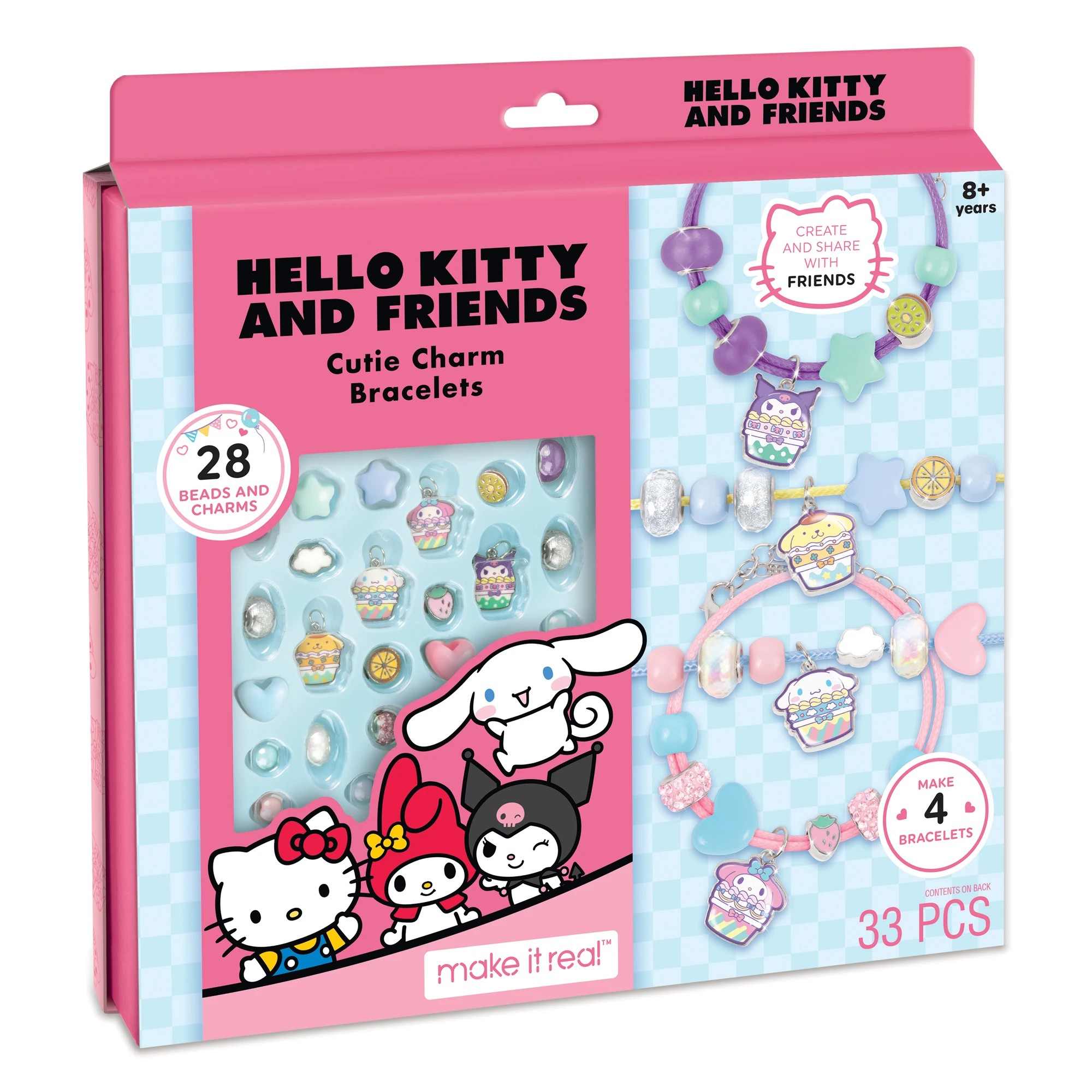 1 33 Piece Make It Real Hello Kitty and Friends Cutie Charm Bracelets, 1 of 5
