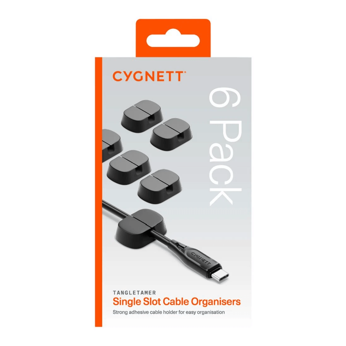 7 Cygnett Tangle Tamer 1 Slot Cable Organser 6 Pack Black, 7 of 7