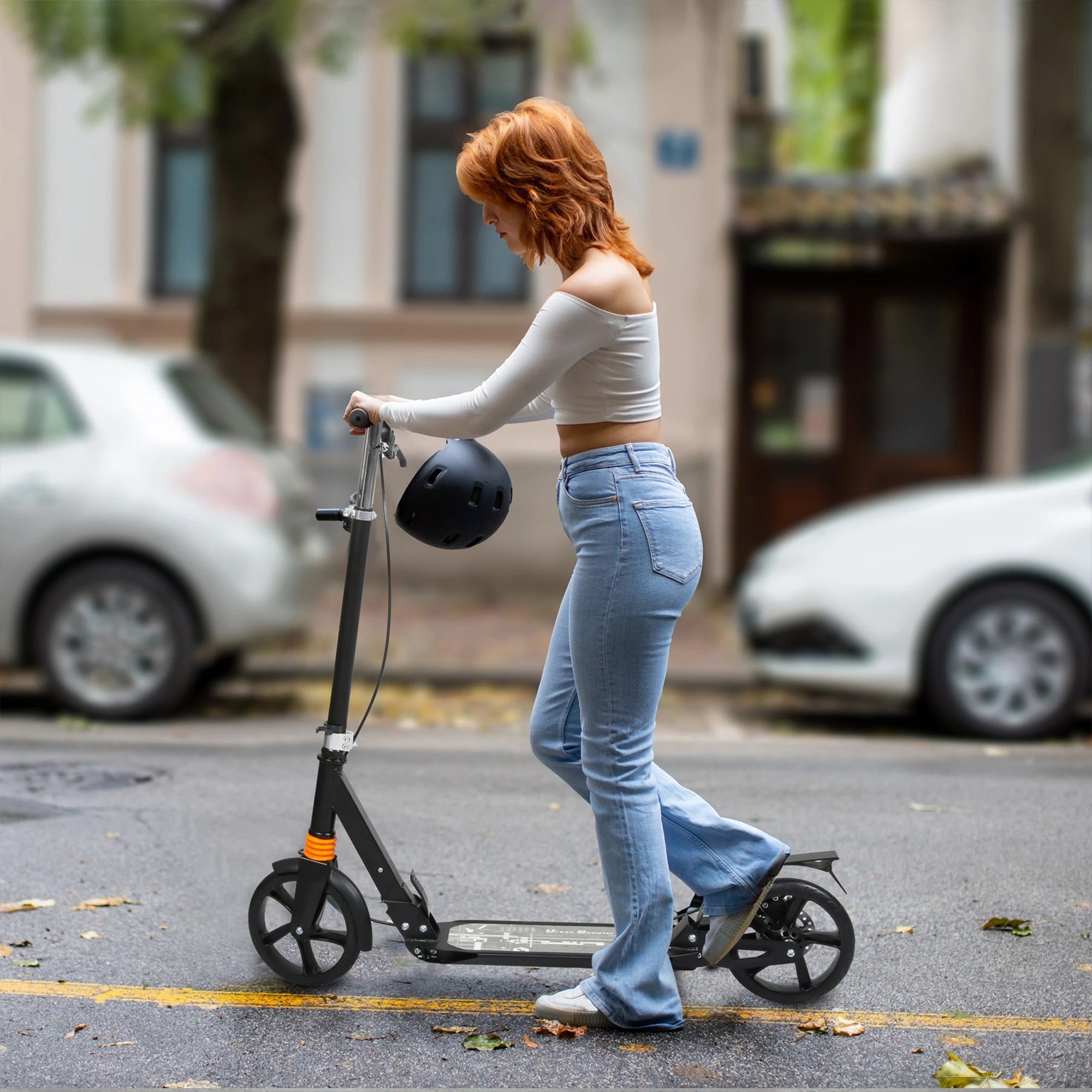 8 Monvelo Push Folding Kick Scooter Dual Big Wheels Colour - Black, 8 of 8