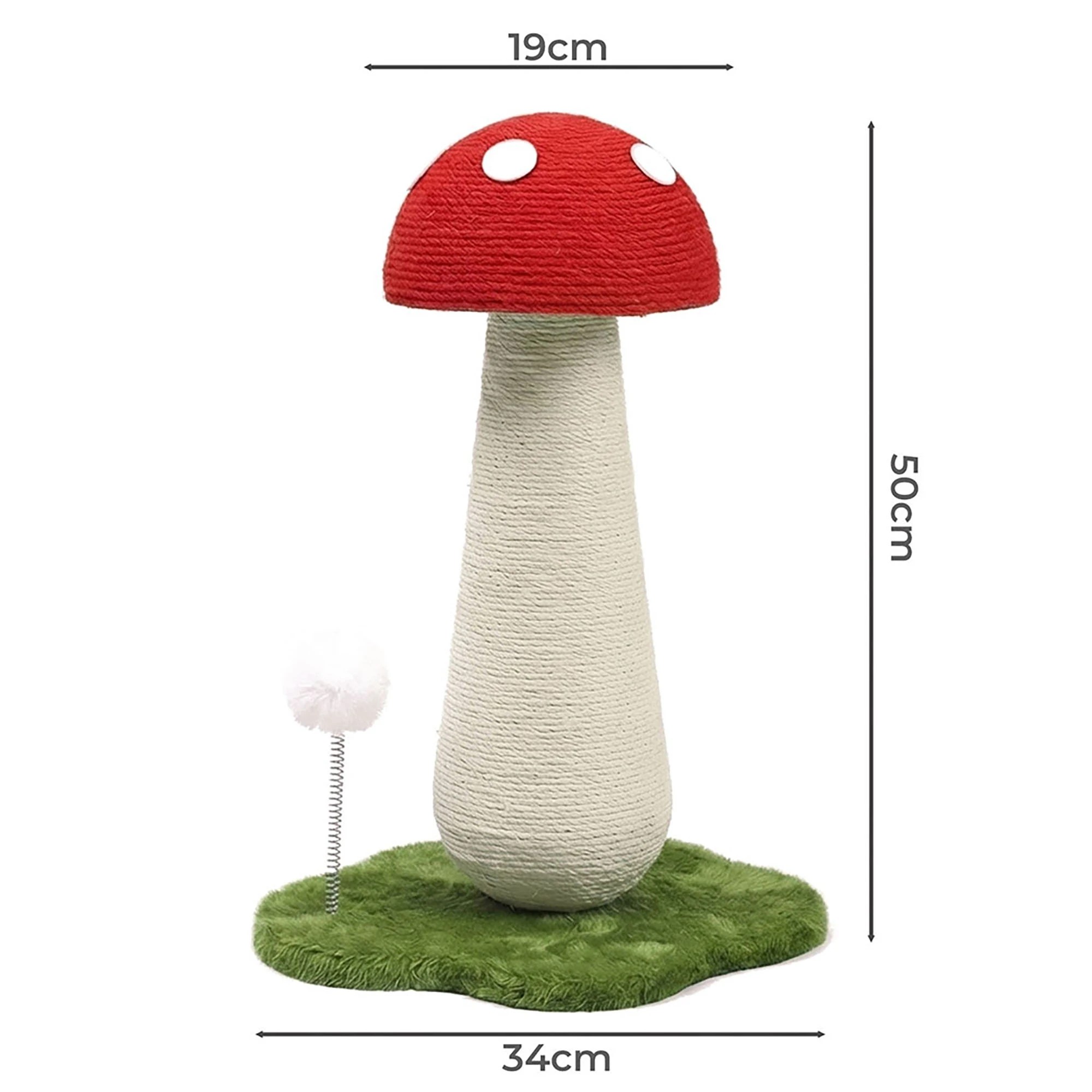 3 Pawz Mushroom Cat Scratching Post 50cm - Red, 3 of 9