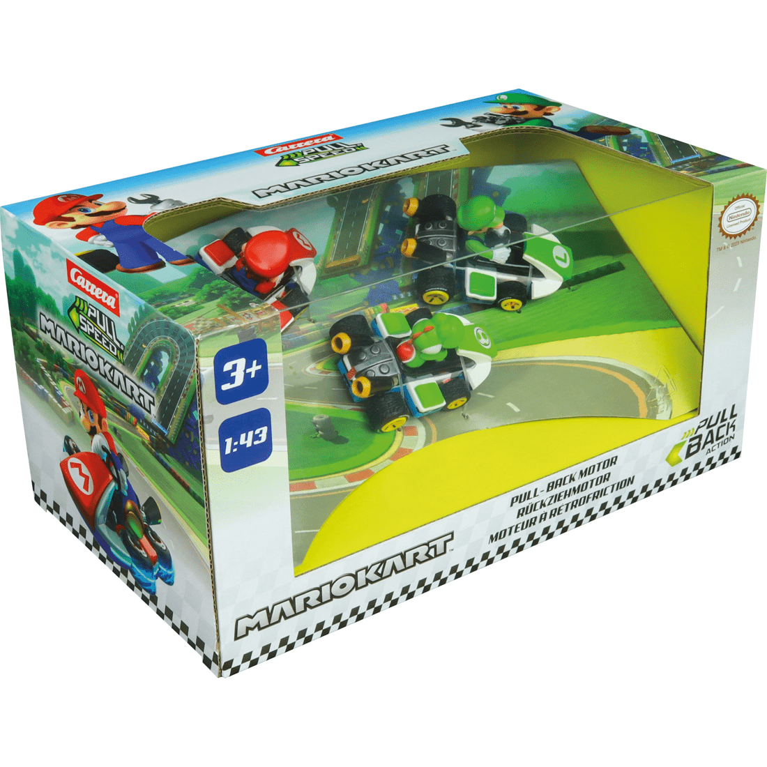 2 3 Pack Carrera Pull Speed MarioKart 1:43 Scale Vehicles, 2 of 5