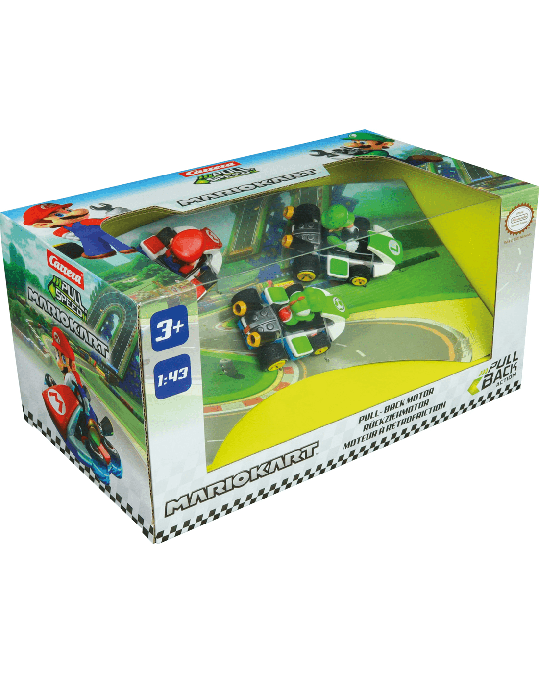 2 3 Pack Carrera Pull Speed MarioKart 1:43 Scale Vehicles, 2 of 5