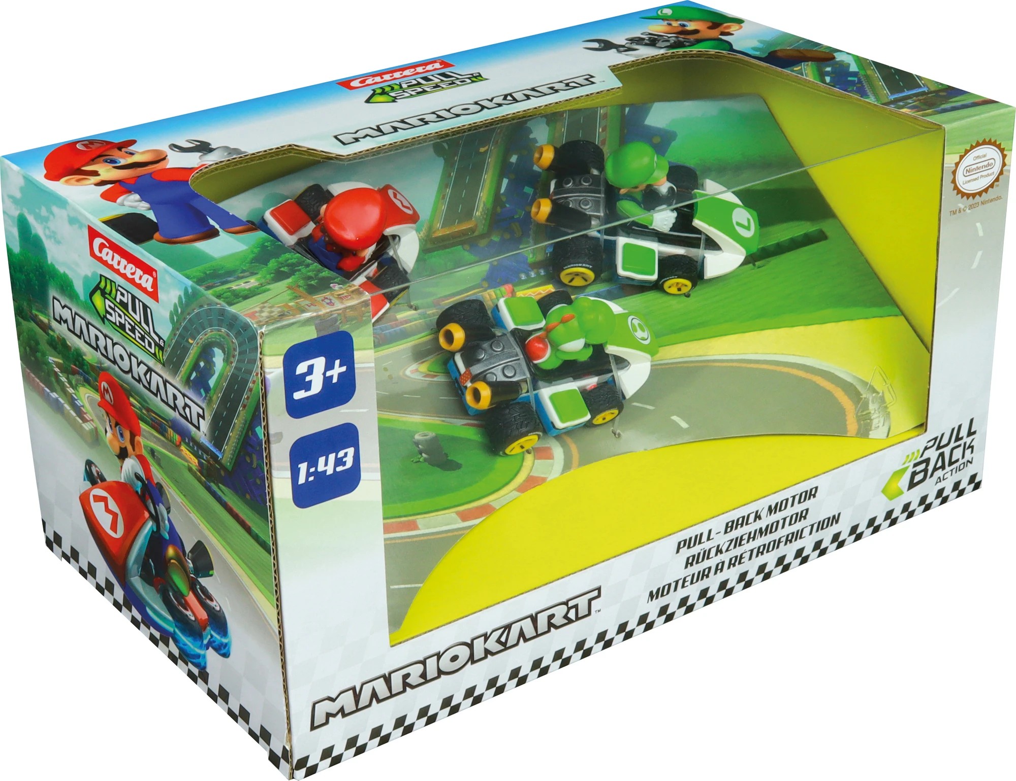 2 3 Pack Carrera Pull Speed MarioKart 1:43 Scale Vehicles, 2 of 5