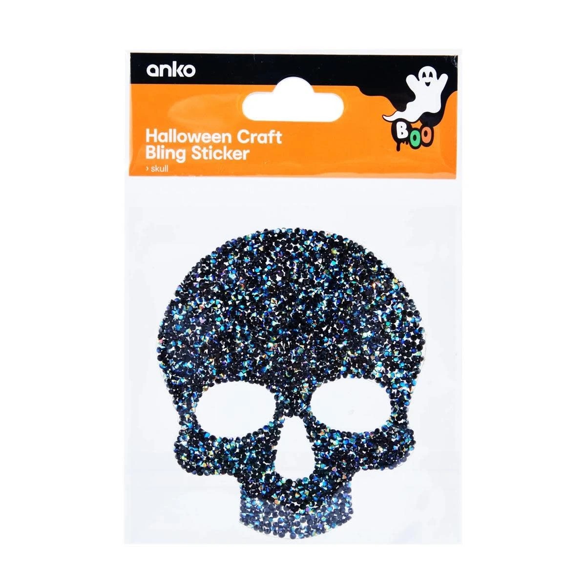 1 Halloween Craft Bling Sticker - Skull, 1 of 2