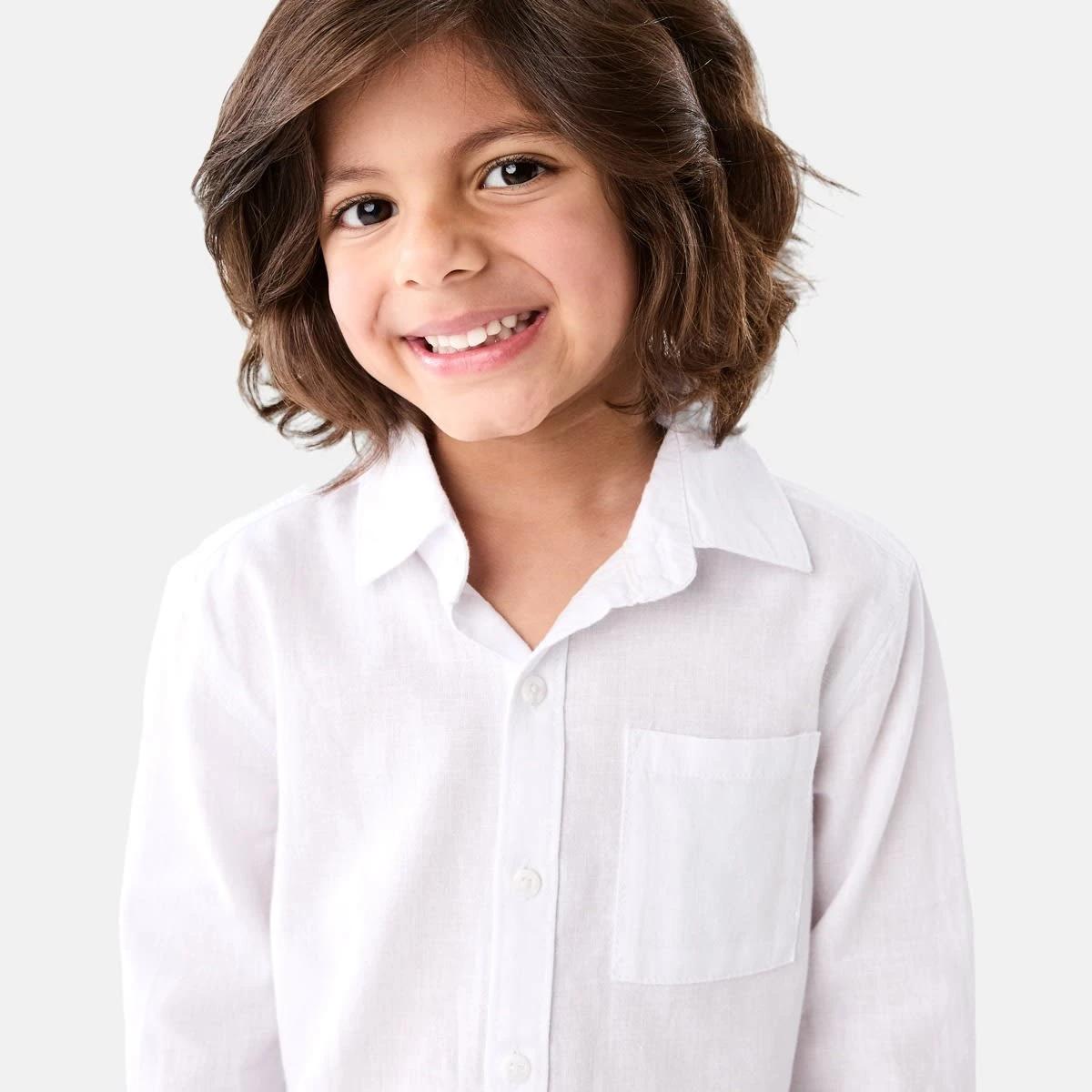 4 Long Sleeve Linen Shirt WHITE, 4 of 9