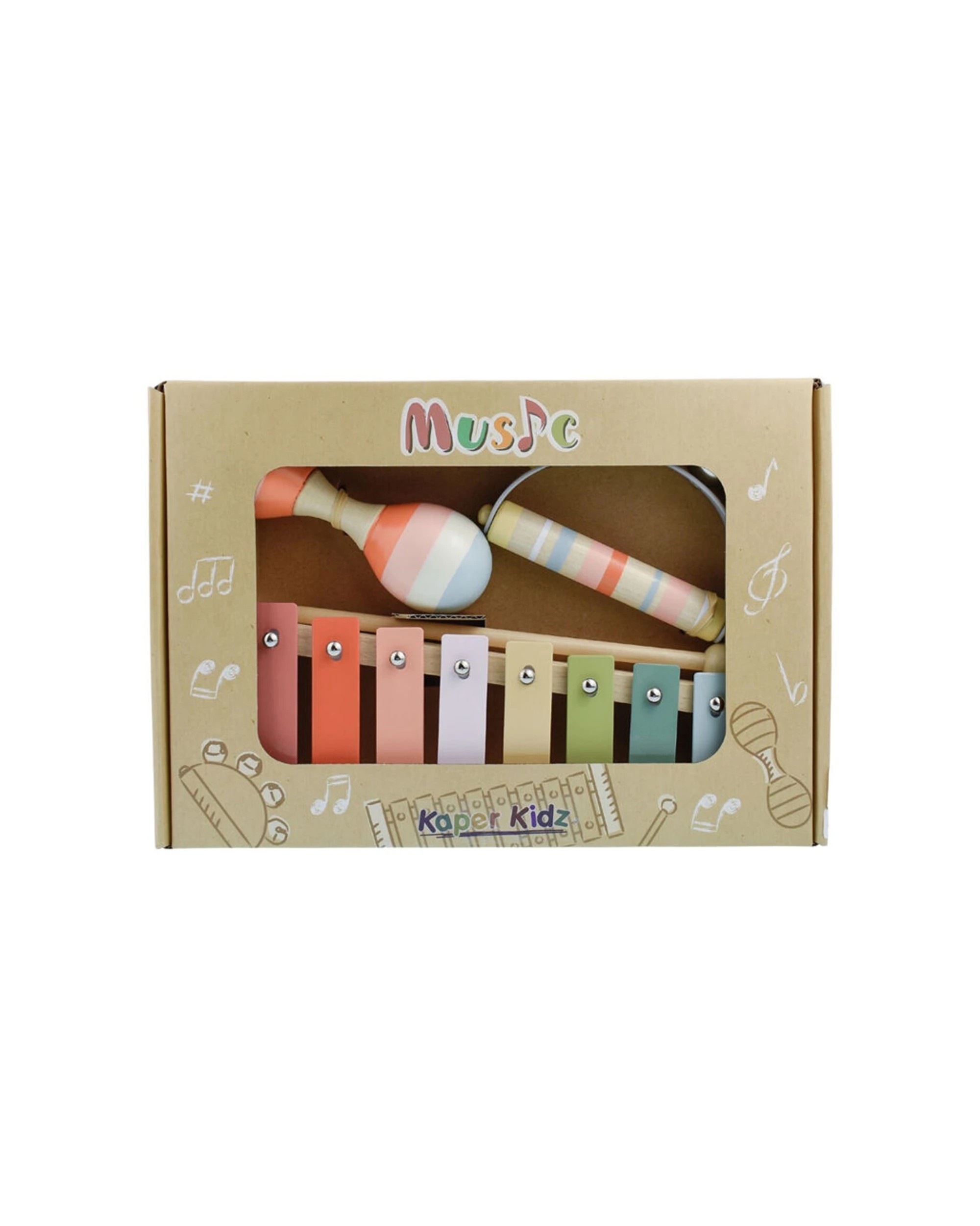 2 Kaper Kidz 3pc Wooden Kids Musical Toy Set With Xylophone & Shaker - Orange, 2 of 4