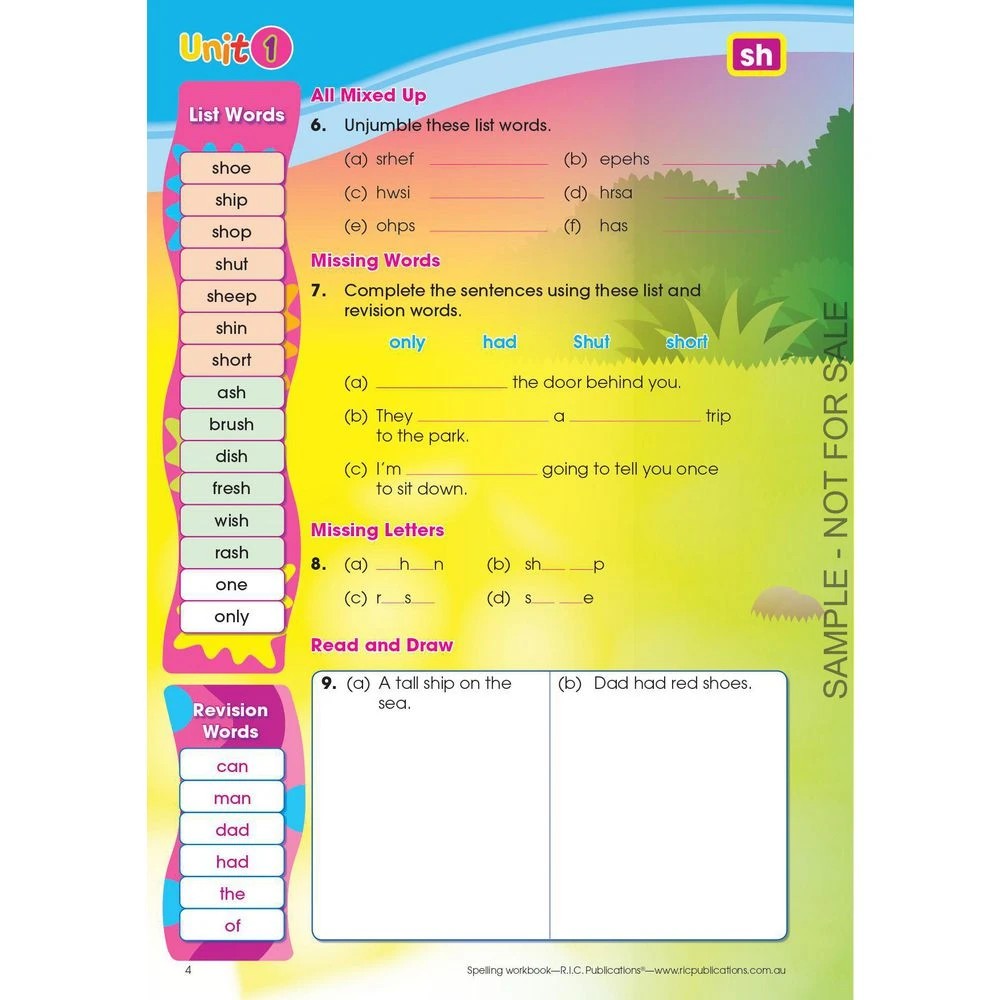 4 Spelling Workbook Interactive Book B, 4 of 5