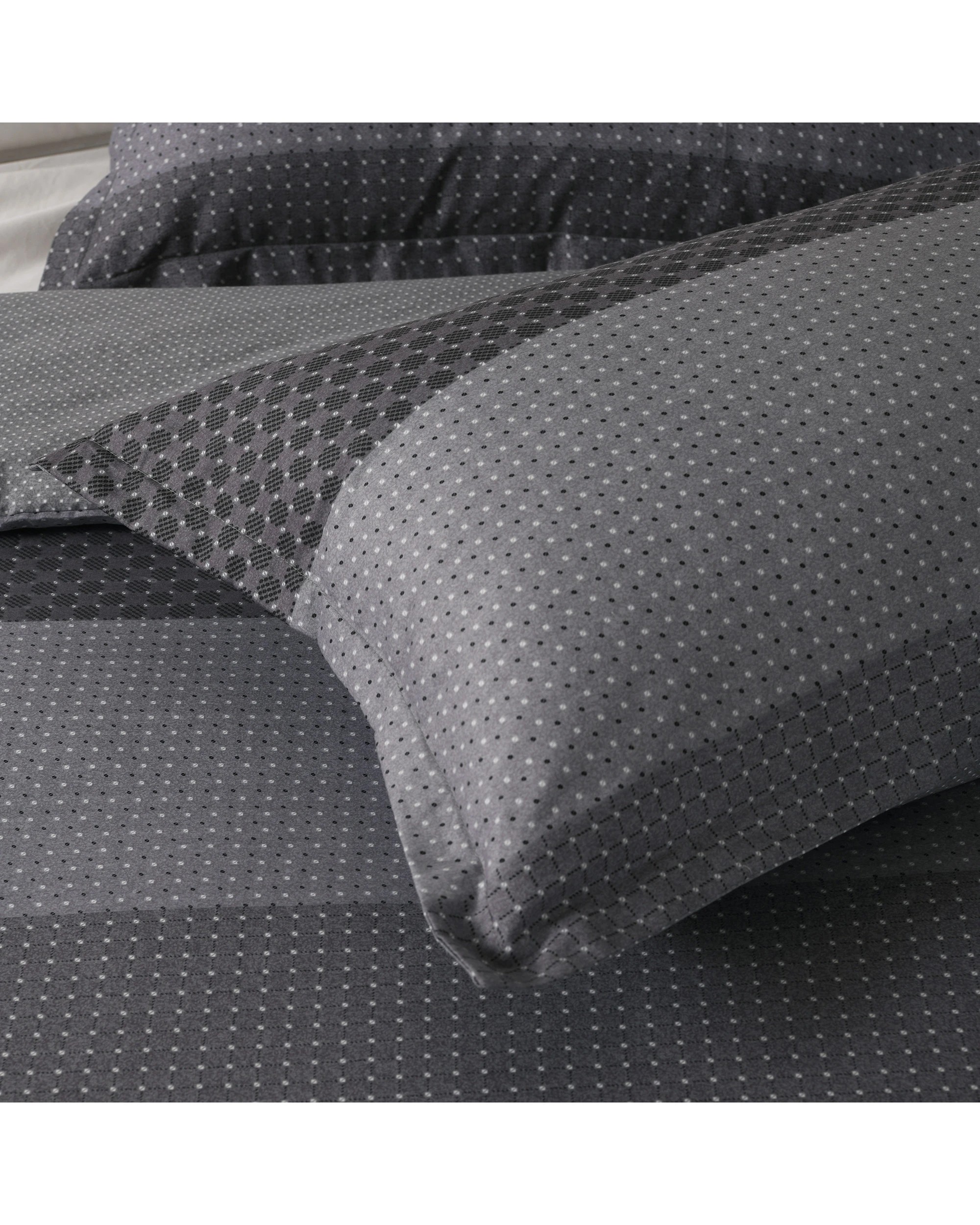 5 Dreamaker Aster 100% Cotton Reversible Quilt Cover Set - King Single Bed - Grey, 5 of 8