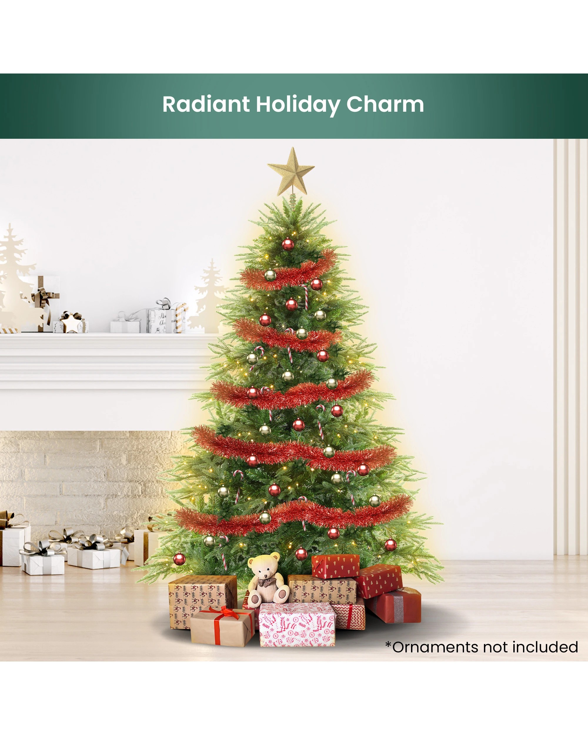 8 Christabelle 1.2m Prelit Everglow Fir Christmas Tree With 150 Led Lights, 8 of 10