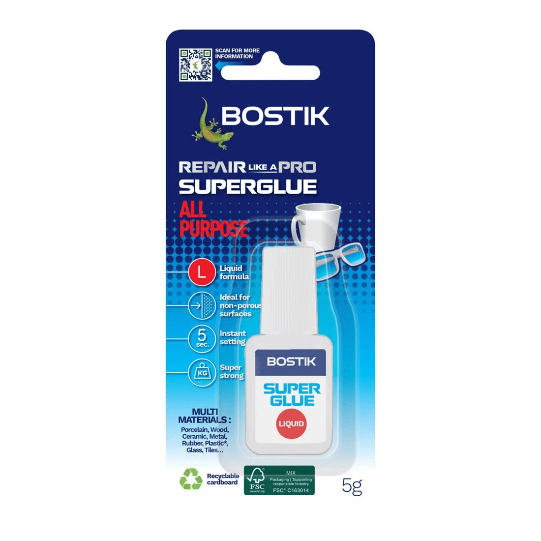 1 Bostik Super Glue Liquid Brush Applicator 5g, 1 of 1