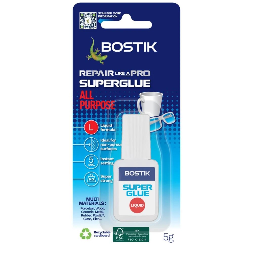 1 Bostik Super Glue Liquid Brush Applicator 5g, 1 of 1