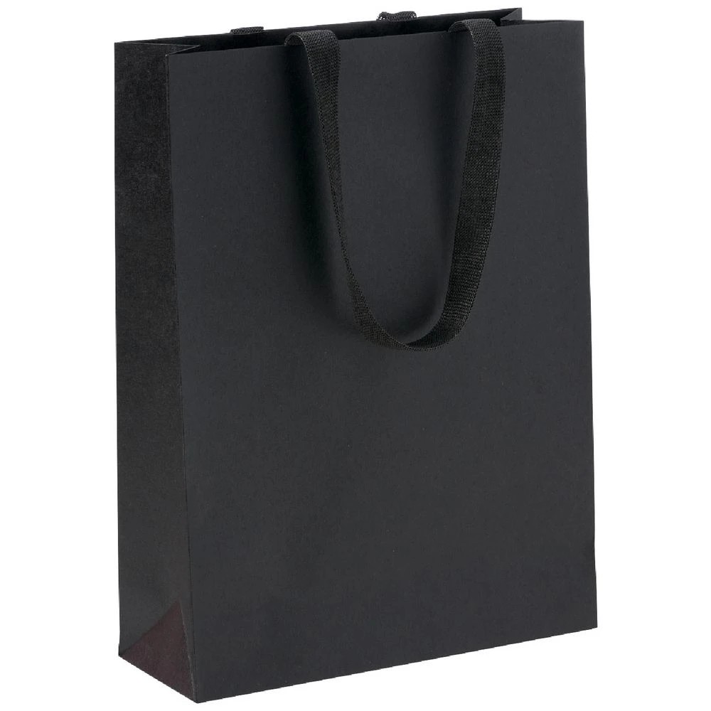 1 J.Burrows Premium Kraft Bags Medium Black 72 Pack, 1 of 4