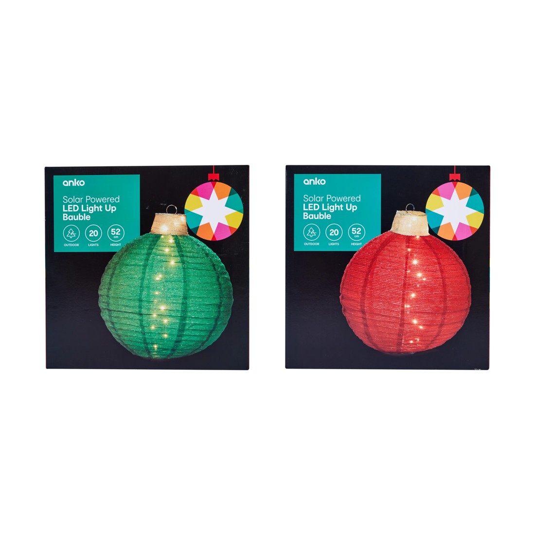 7 Solar Powered LED Light Up Bauble - Assorted, 7 of 8