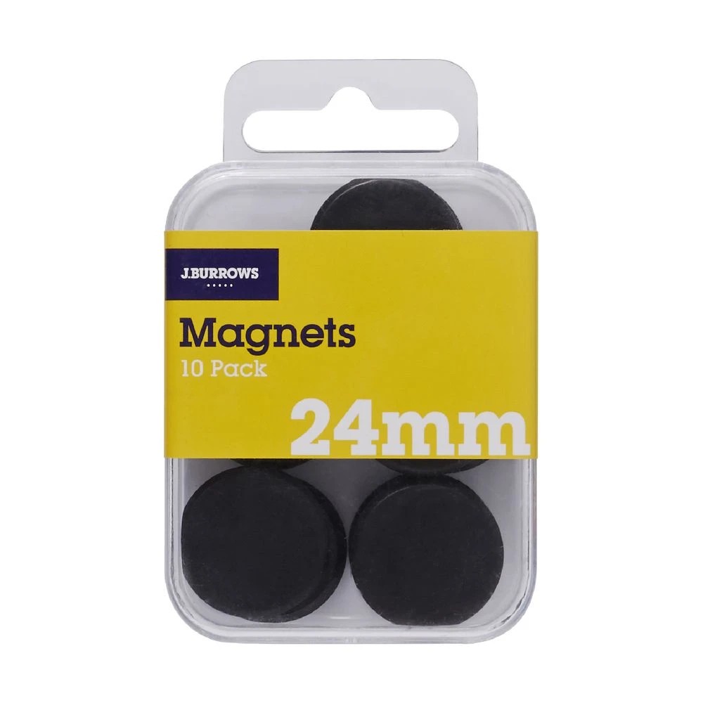 2 J.Burrows Round Magnets Black 10 Pack, 2 of 2