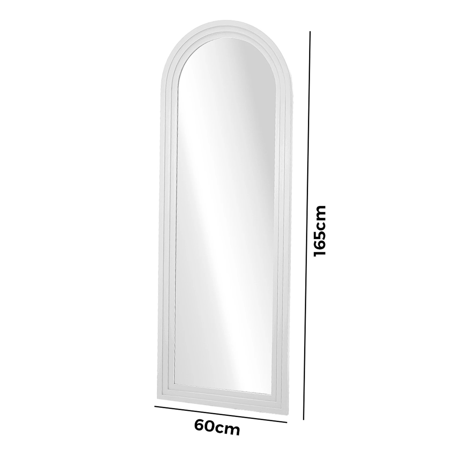 2 Oikiture Full Length Arch Mirror 165x60cm Wood Wall Mounted Home Decor - White, 2 of 10