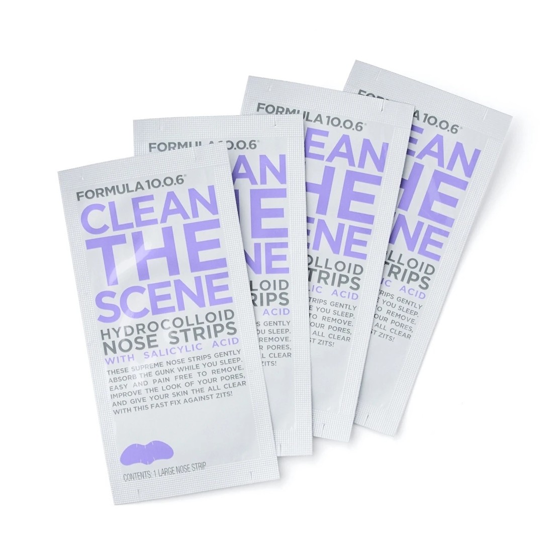 2 4 Pack Formula 10.0.6 Clean the Scene Hydrocolloid Nose Strips - With Salicylic Acid, 2 of 2