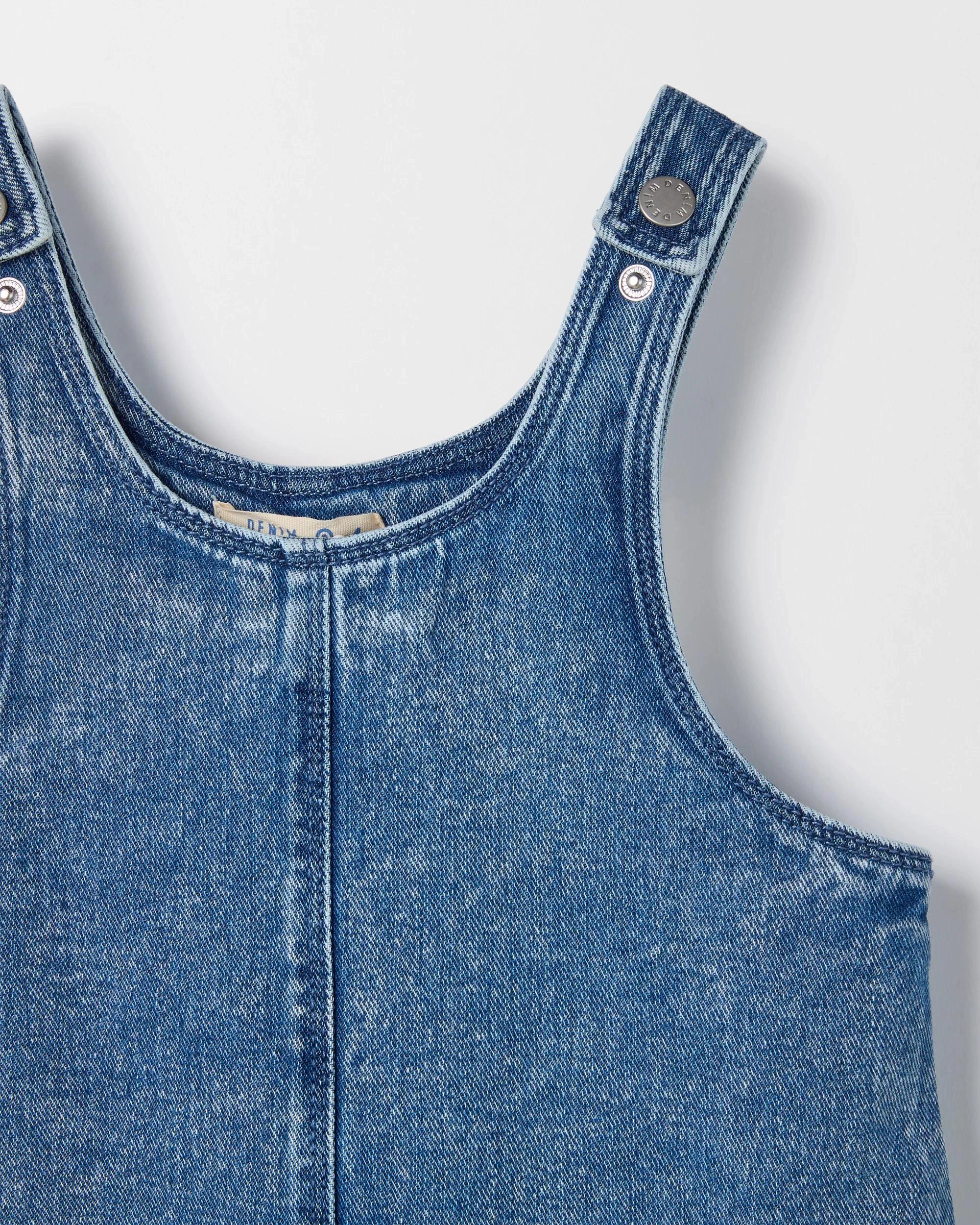 2 Target Denim Denim Pinafore Dress BLUE WASH, 2 of 3