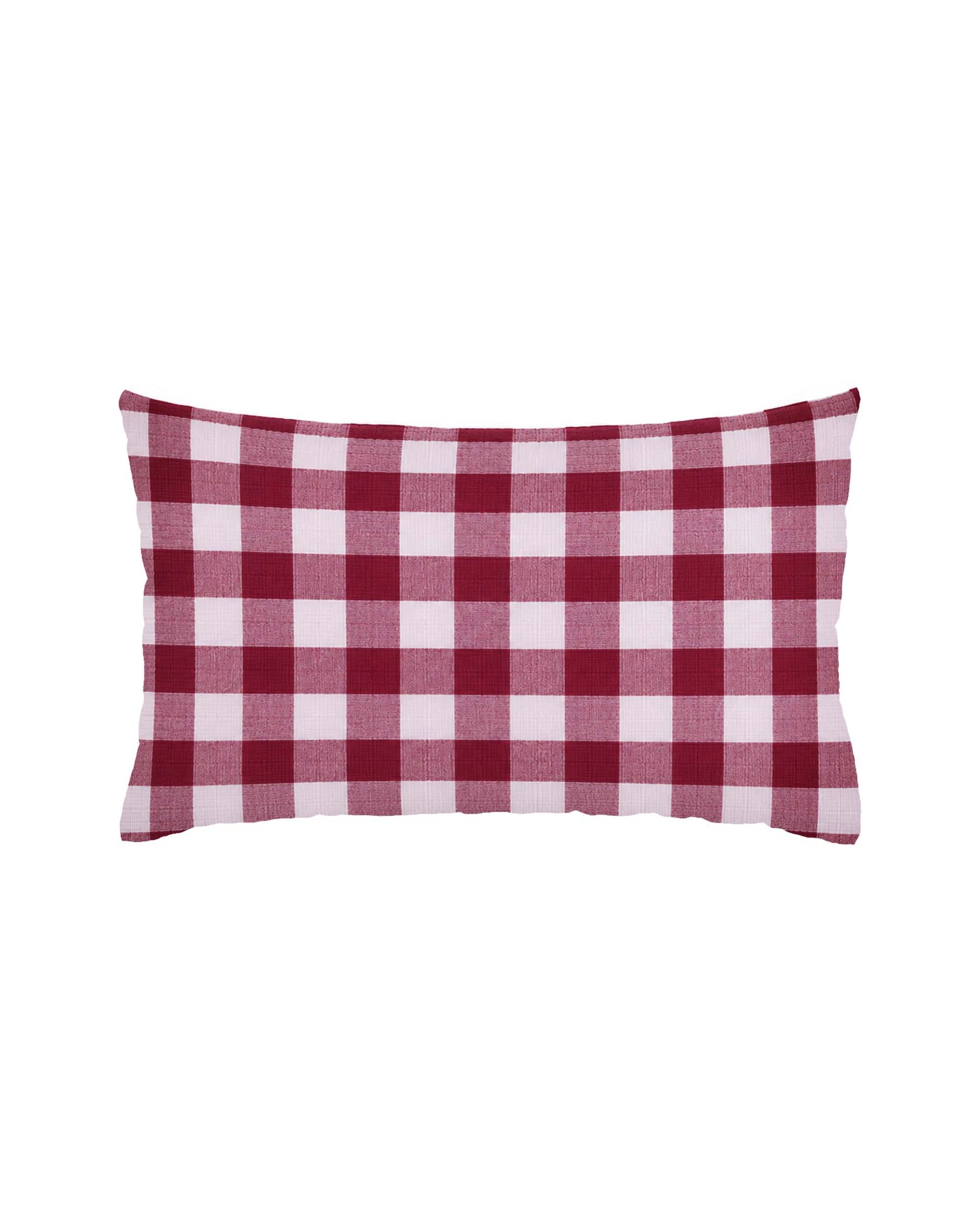 Bambury Willow Gingham Check Cotton Muslin Quilt Cover Set Berry - King ...