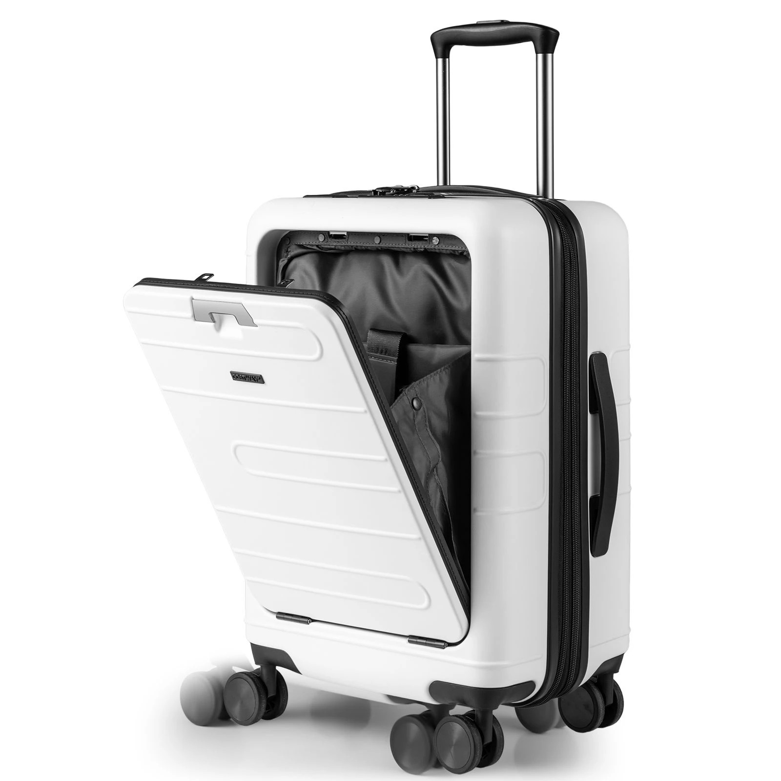 1 Costway 40L Carry-on Luggage Trolley Travel Suitcase Height Adjustable w/TSA Locker & USB Port, 1 of 2