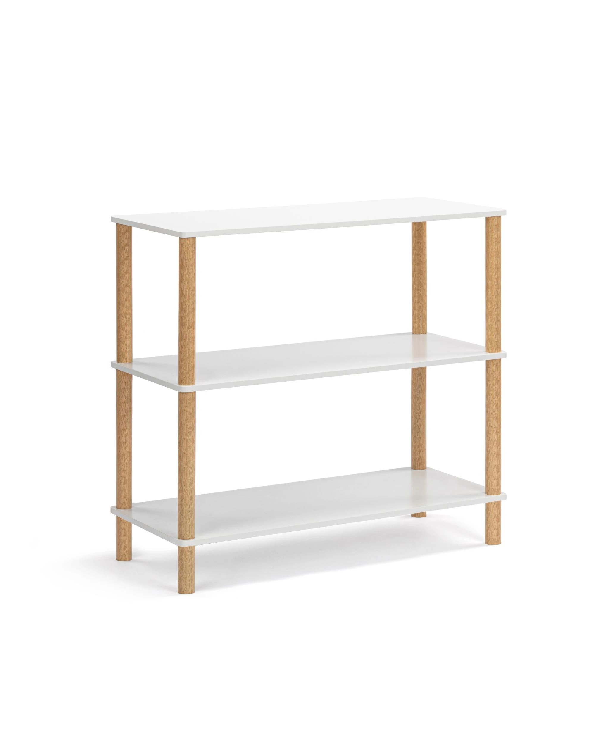1 Kodu Open Shelf Unit Shelving Display Rectangular 3 Levels White and Oak, 1 of 8