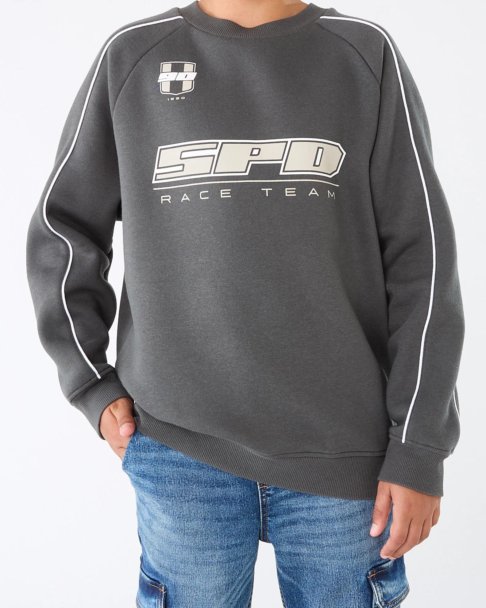 8 Oversized Pipe Detail Crew Neck Sweatshirt Gry Moto, 8 of 9