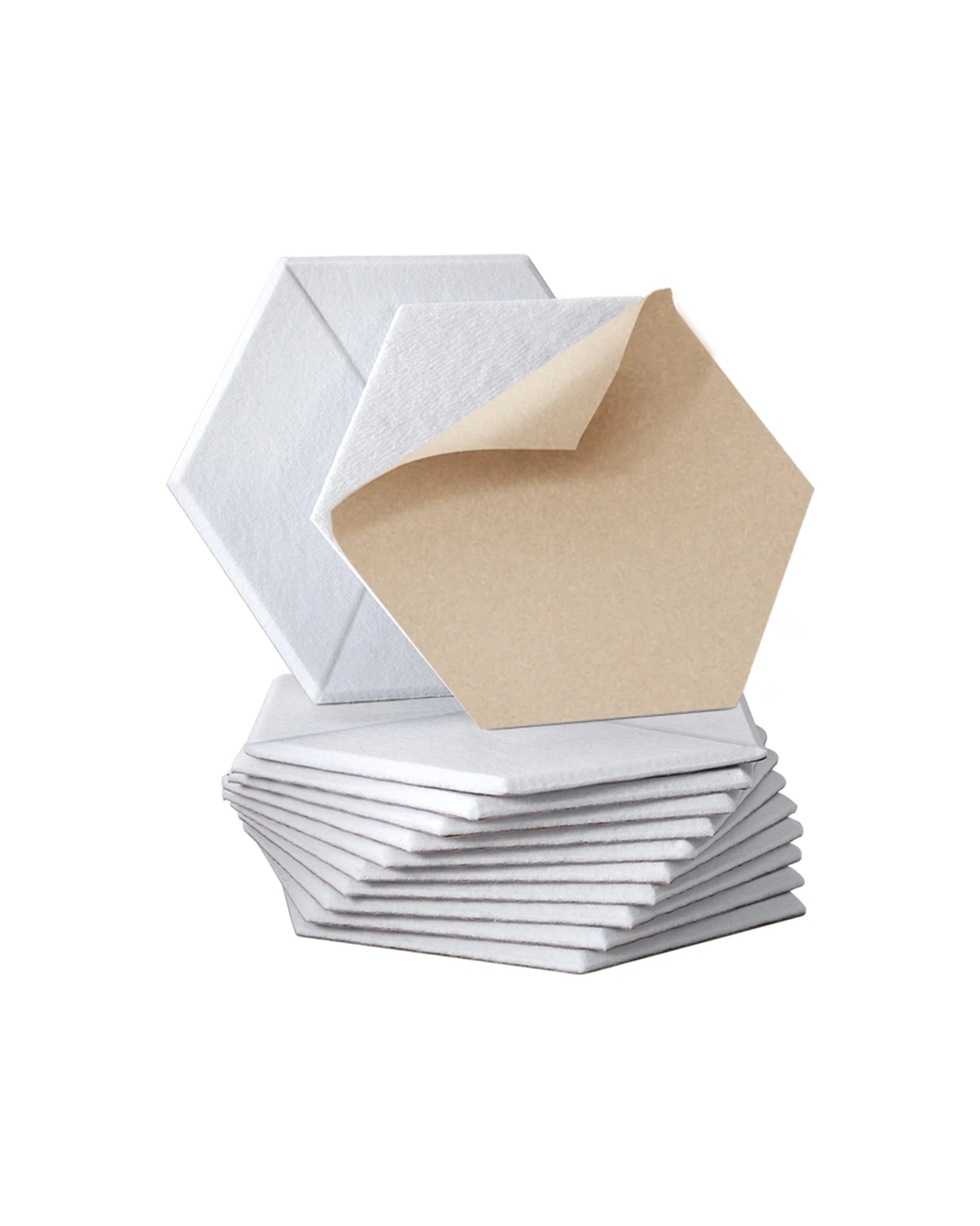 1 Alpha Acoustic Foam 12pcs 35x30x0.9cm Soundproof Absorption Panel Adhesive - White, 1 of 6