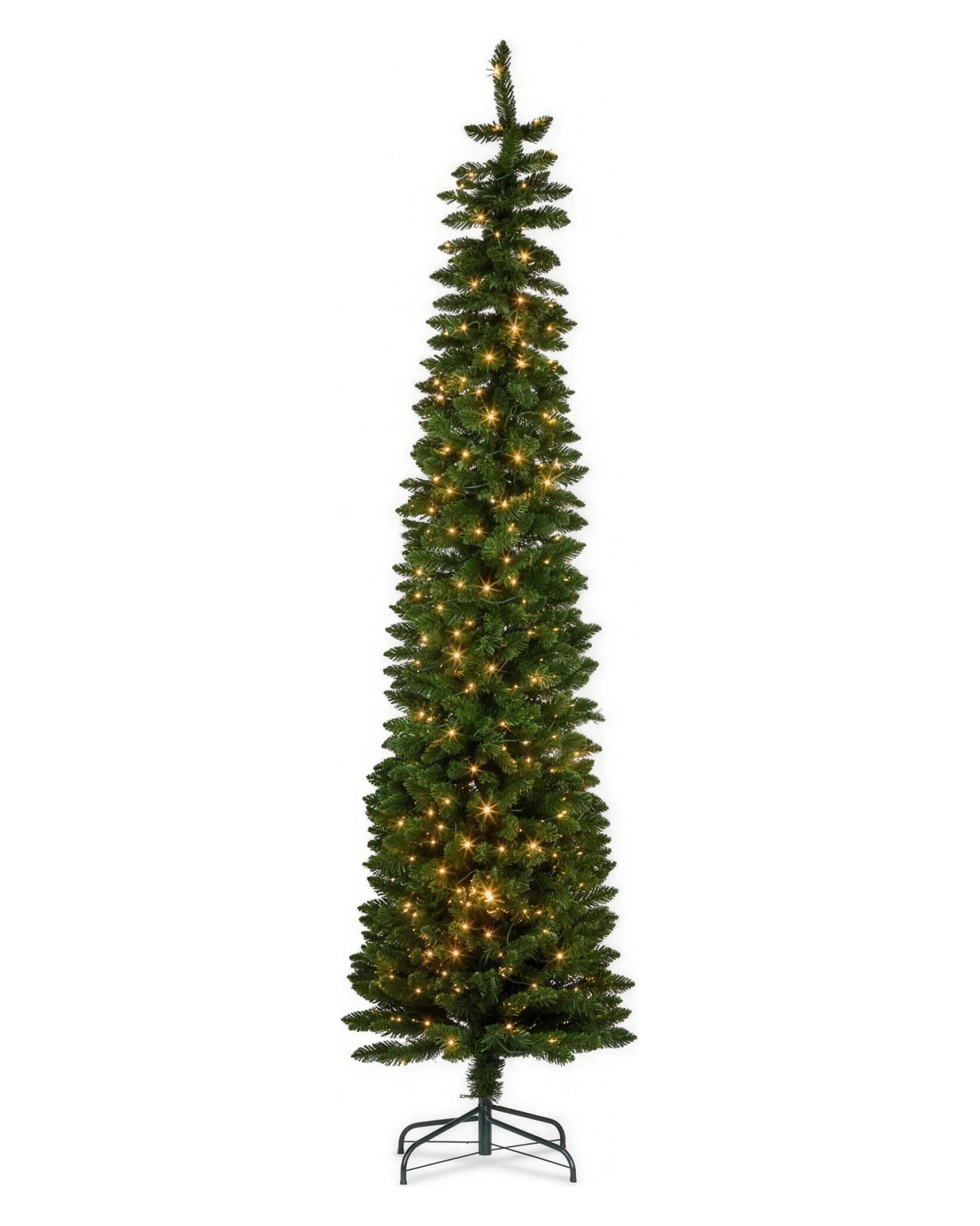 1 Christabelle 1.8m 6ft Pencil Pine Christmas Tree Pre Lit Multi Function LED Slim Artificial Indoor Xmas Decor Home, 1 of 4