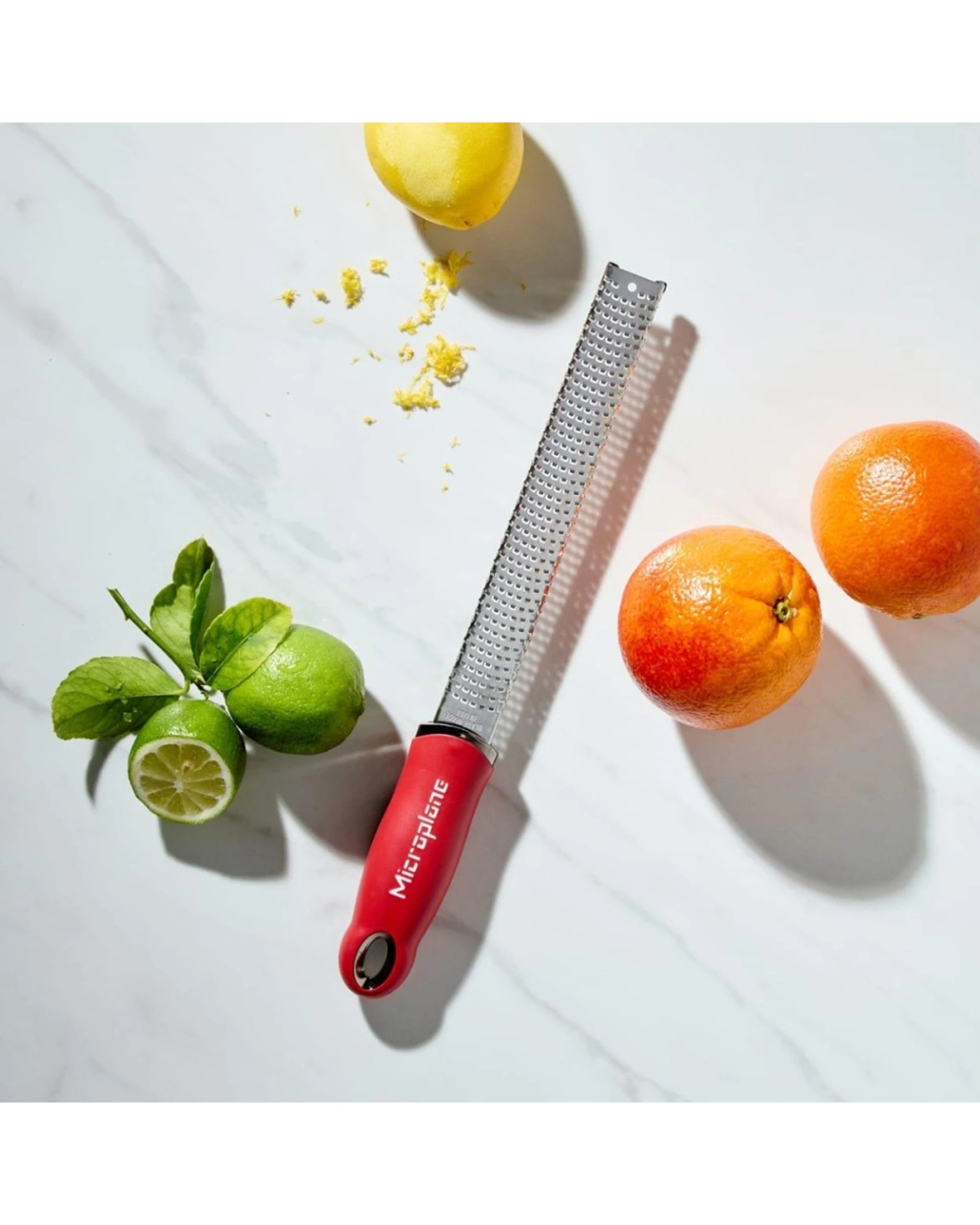 4 Microplane Premium Zester Grater Stainless Steel Blade Ergonomic Handle Pomegranate - Red, 4 of 4