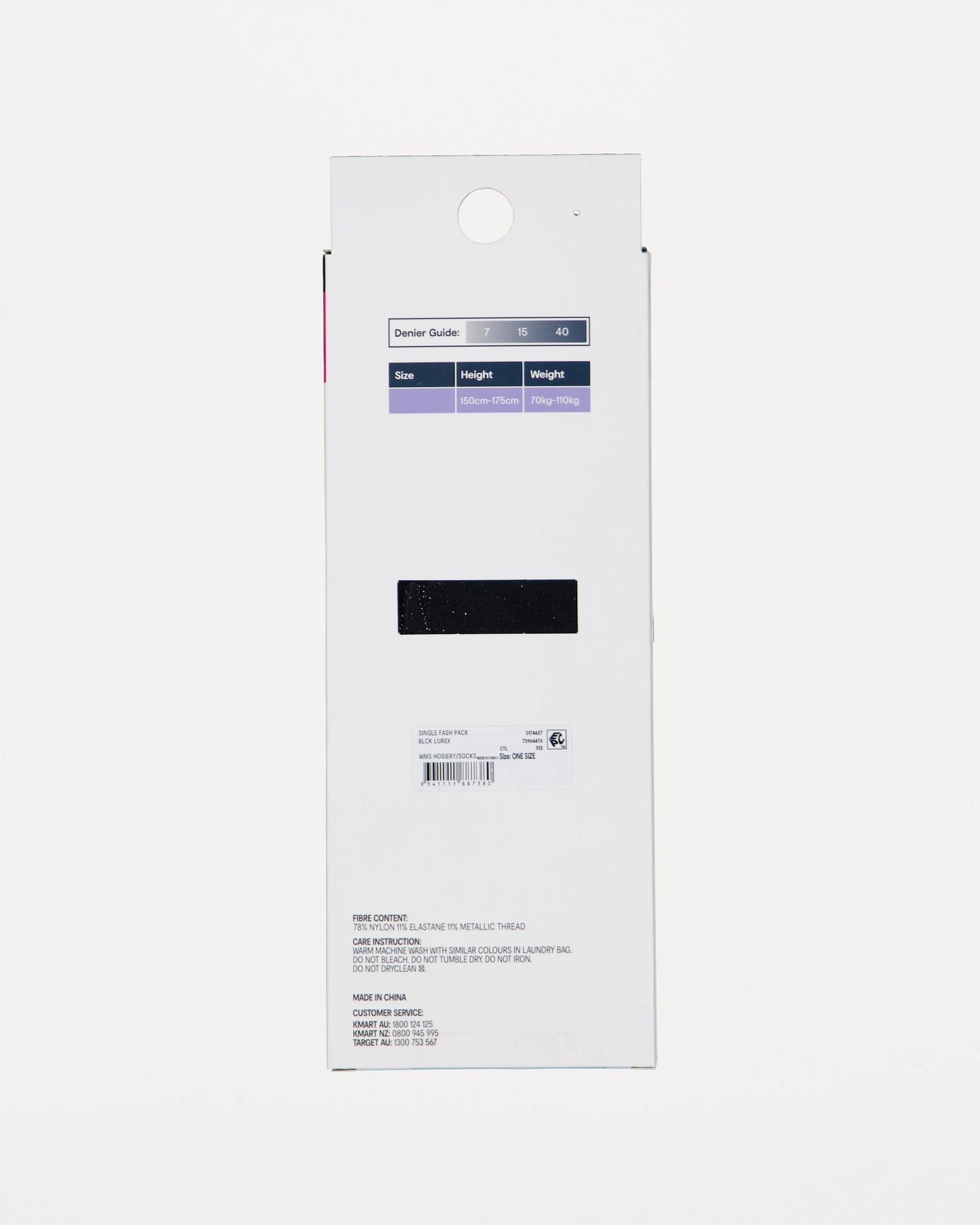 7 Single Fashion Pack Blck Lurex, 7 of 7