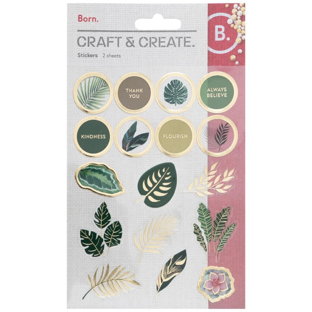 1 Born Stickers Botanical Sheets 2 Pack, 1 of 2