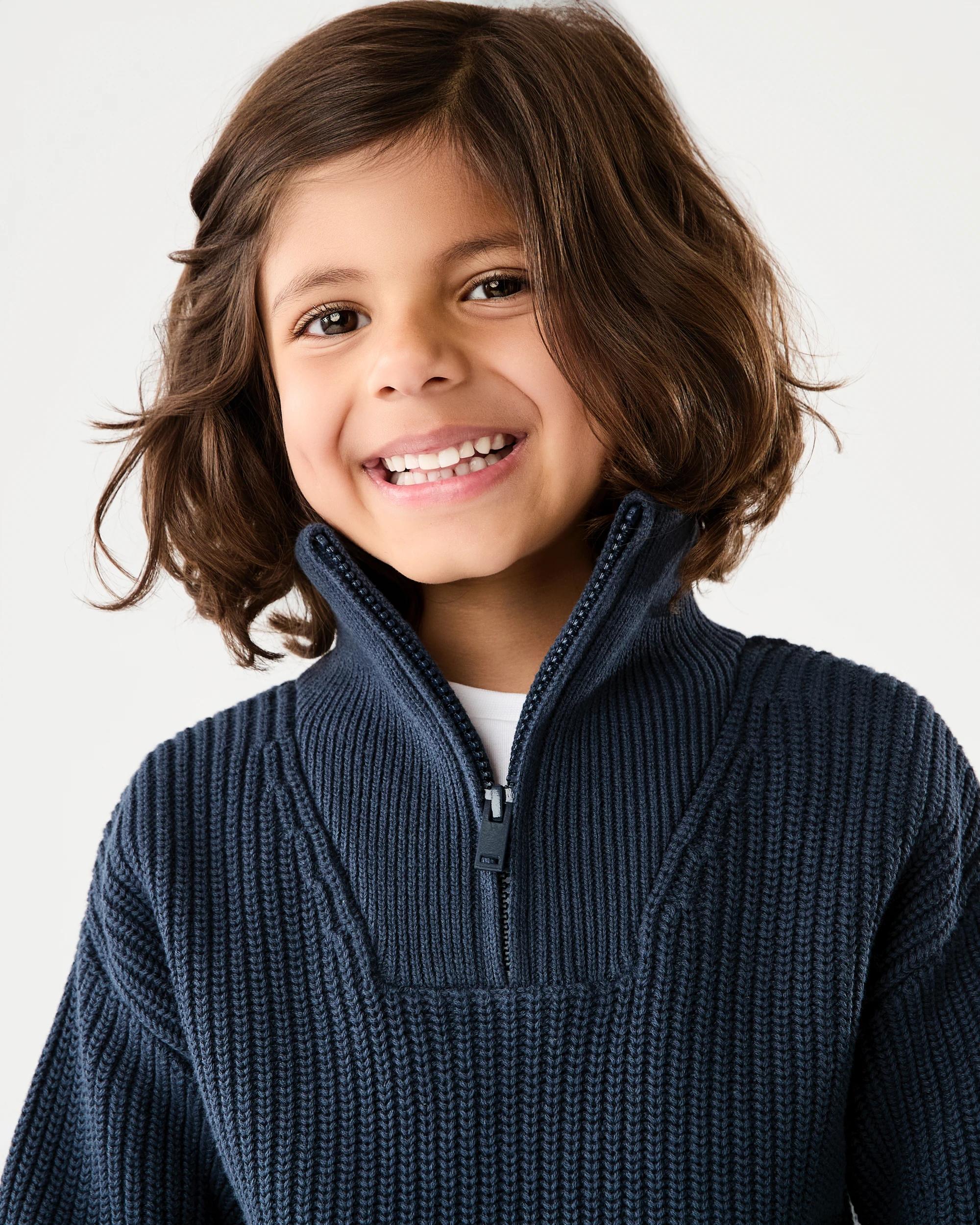 3 Funnel Neck Knit Jumper Dress Navy, 3 of 6