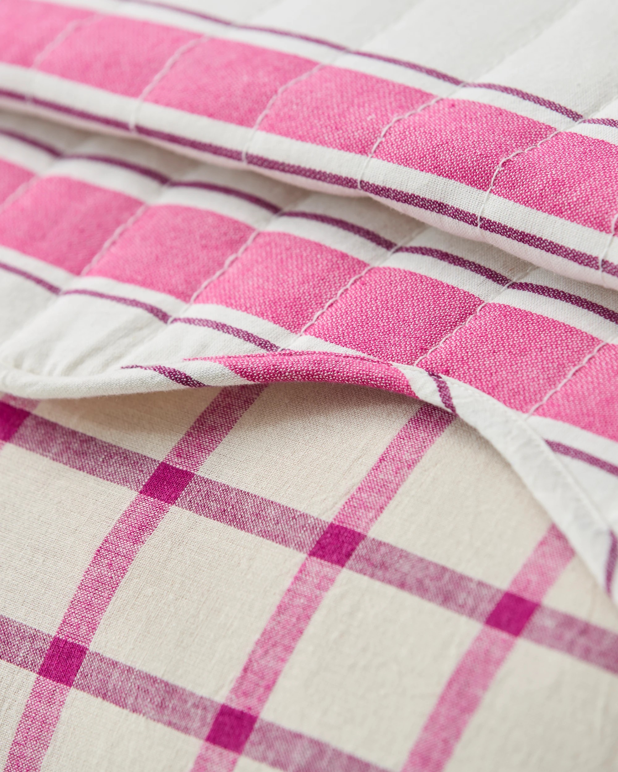 9 Target Aster Check Linen/Coton Quilt Cover Set - Queen Bed - Pink, 9 of 10