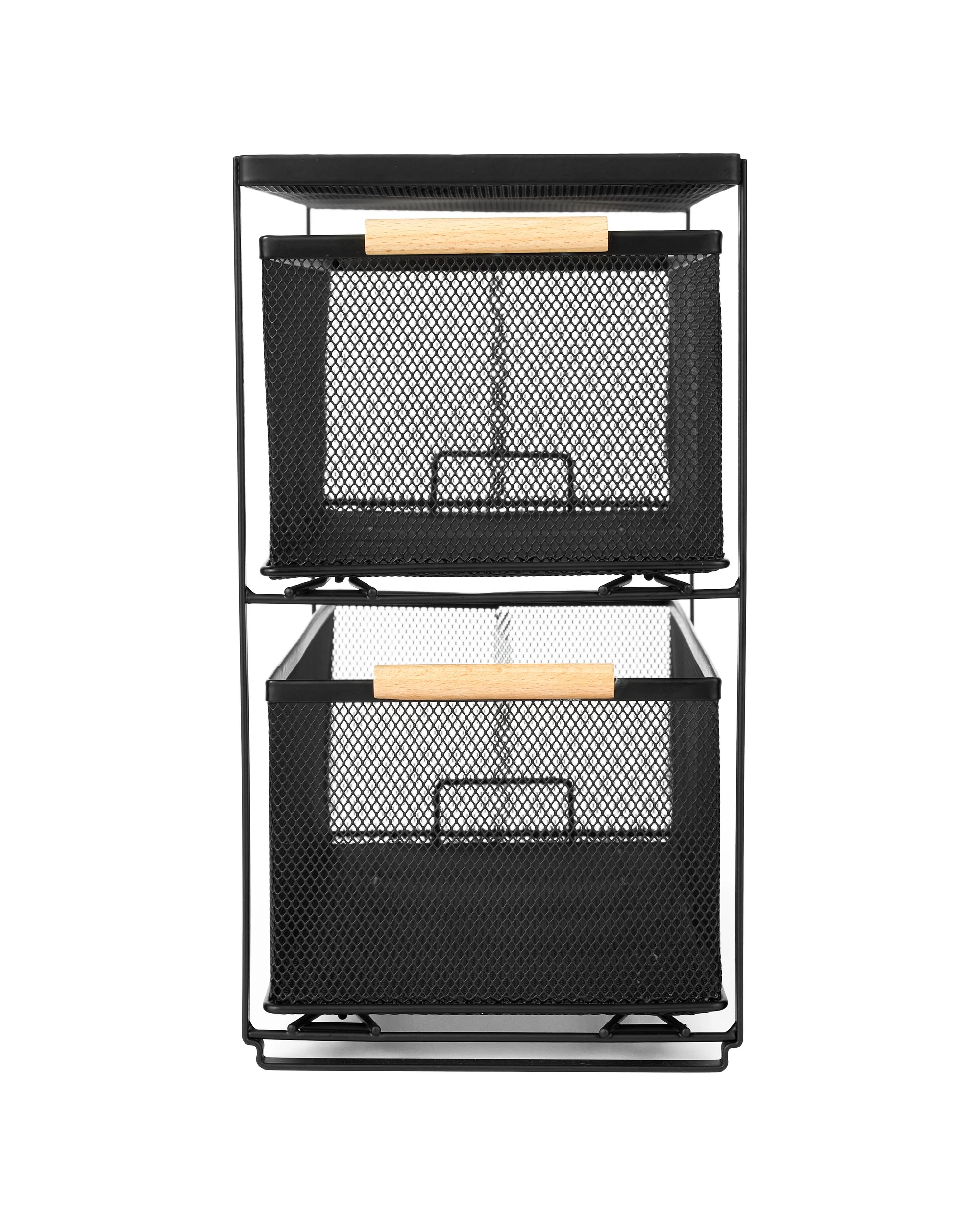 2 2 Drawer Mesh Organiser - Black, 2 of 5