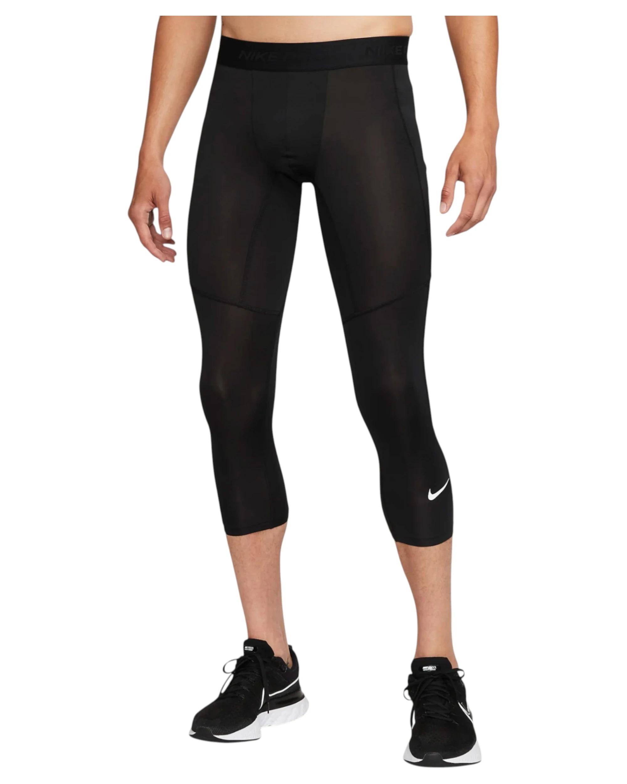 1 Nike Men Pro Dri-FIT 3/4 Length Black Fitness Tights BLACK, 1 of 7