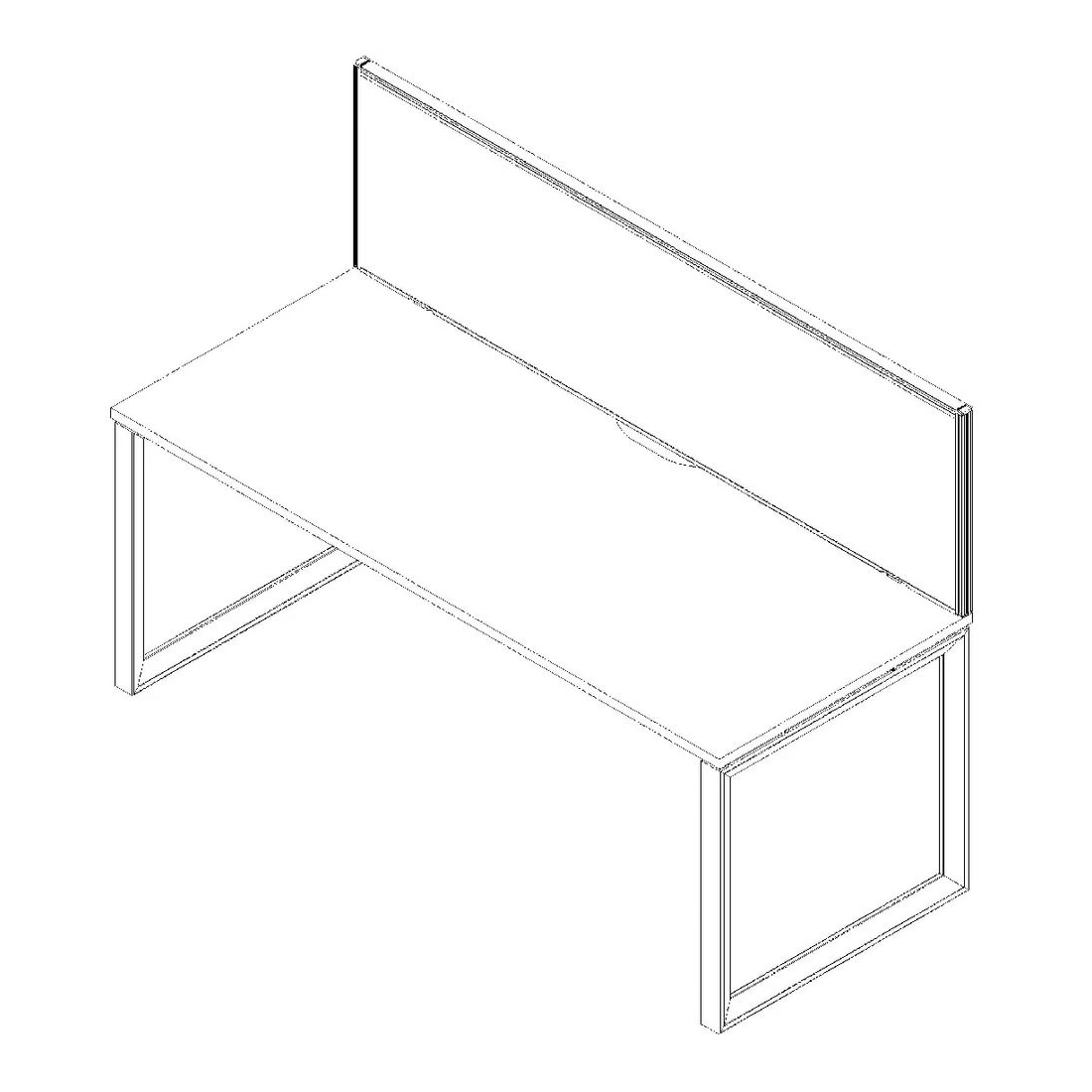 2 Stilford Screen 1800 W x 525 H mm White Frame Grey Fabric, 2 of 10