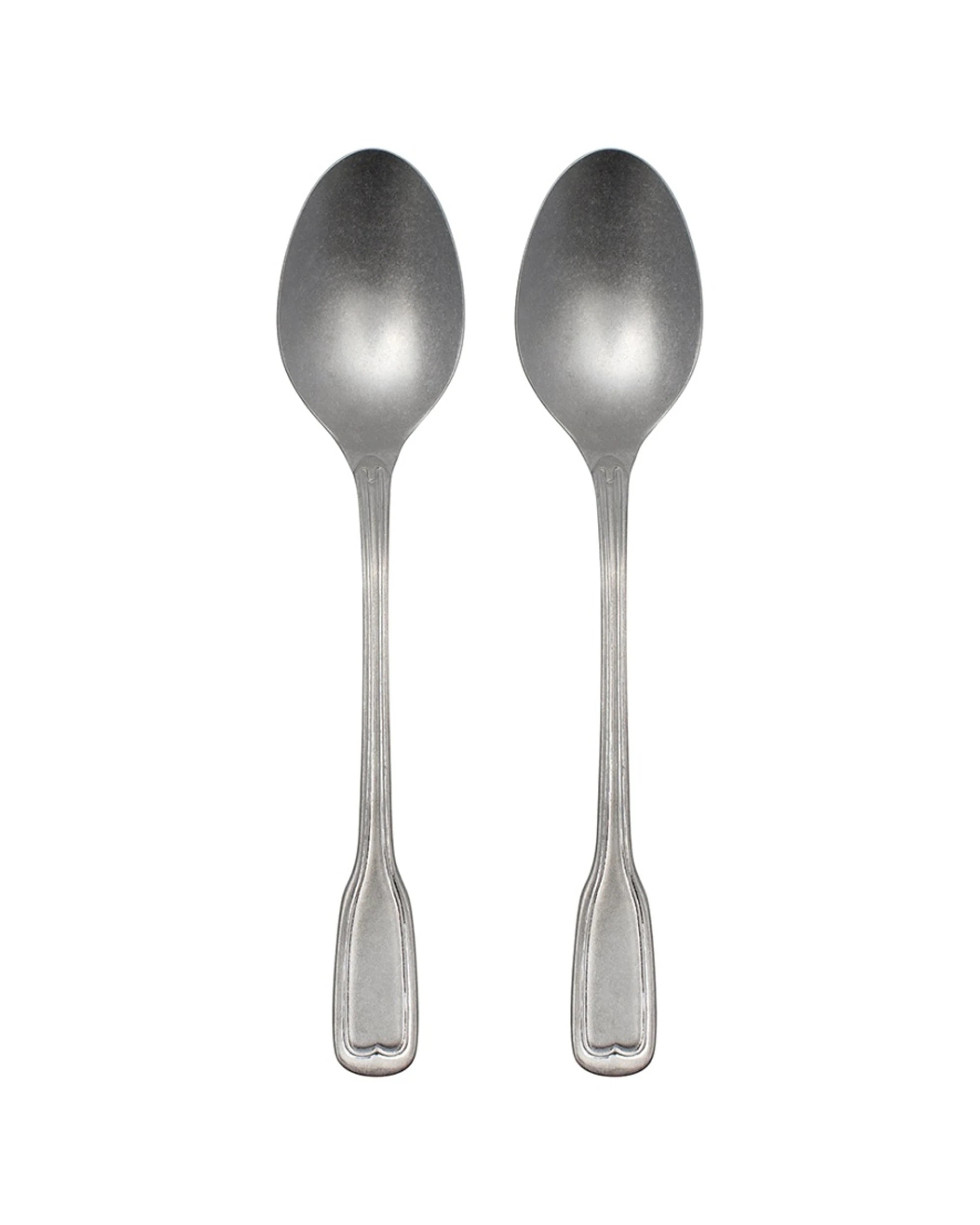 1 Ecology 2pc Anais Vintage Serving Spoon Set Brushed Matte - Silver, 1 of 1