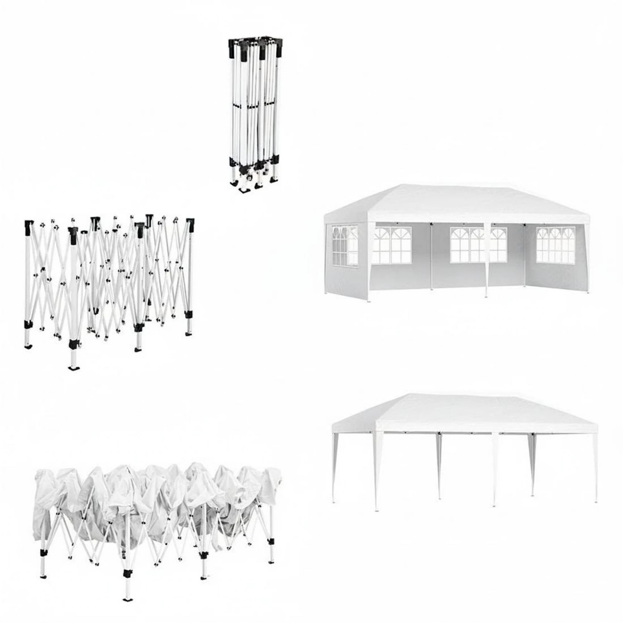 6 Instahut Gazebo Pop Up Marquee  Wedding Party Outdoor Camping Tent Canopy Side Wall - White, 6 of 7