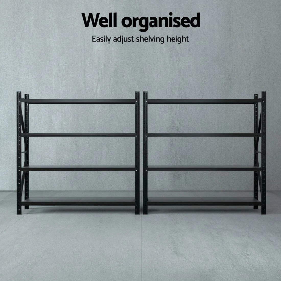 5 Giantz 4Mx2M Garage Shelving Warehouse Rack - Black, 5 of 6