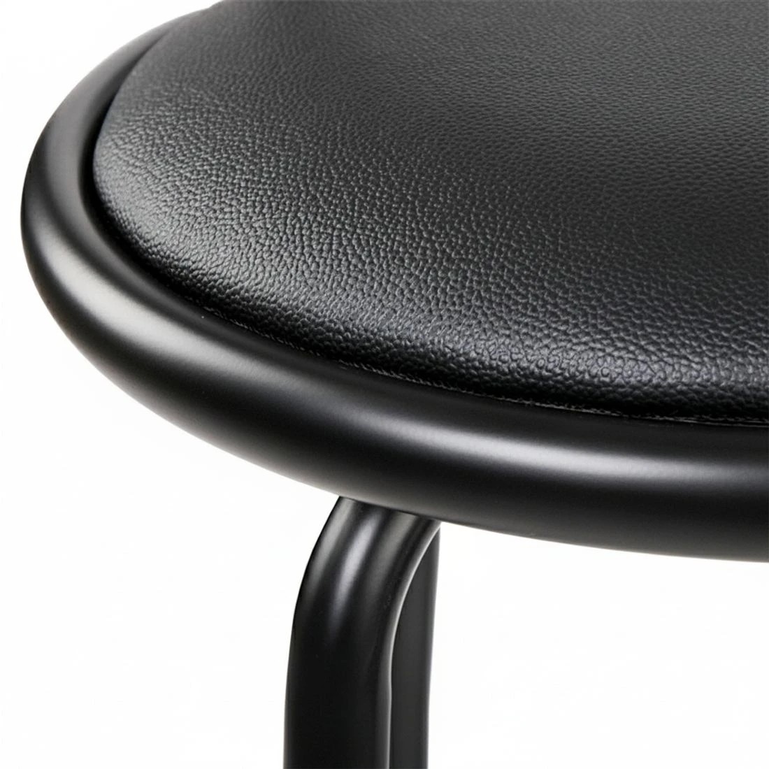 5 Artiss 2x Bar Stools Swivel Leather Padded Metal - Black, 5 of 7