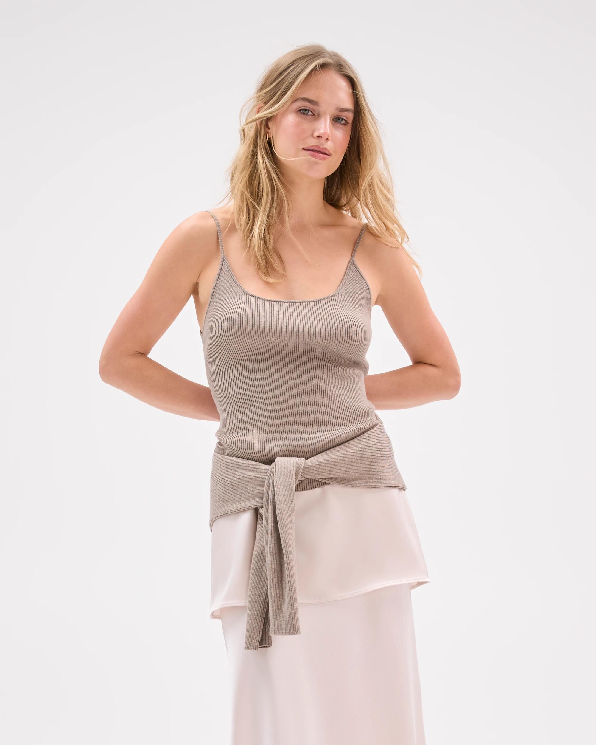 1 Lily Loves Knitted Cami TAUPE MARLE, 1 of 8