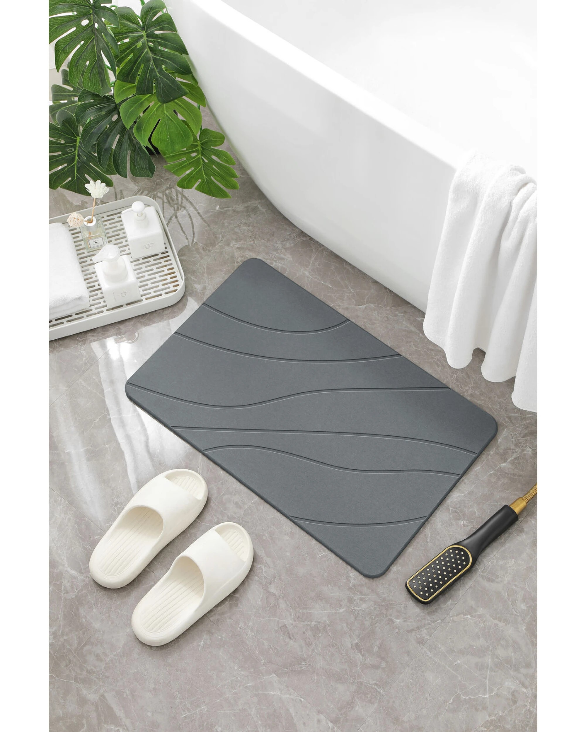 3 BR Home Diatomite Bath Mat with Anti-Slip Design for Enhanced Safety, 3 of 7