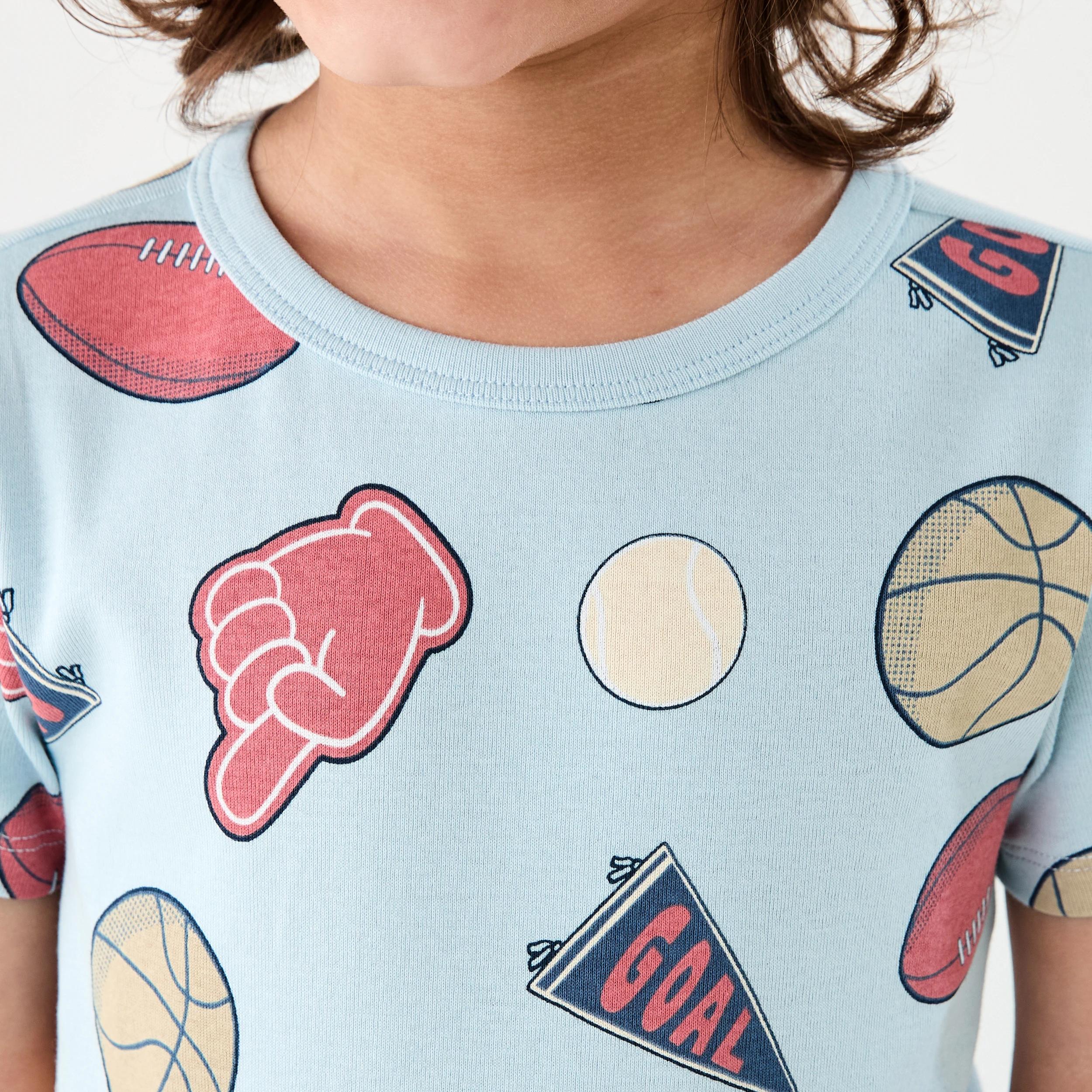 4 Short Sleeve Skinny Rib Pyjama Set BLUE SPORT, 4 of 7